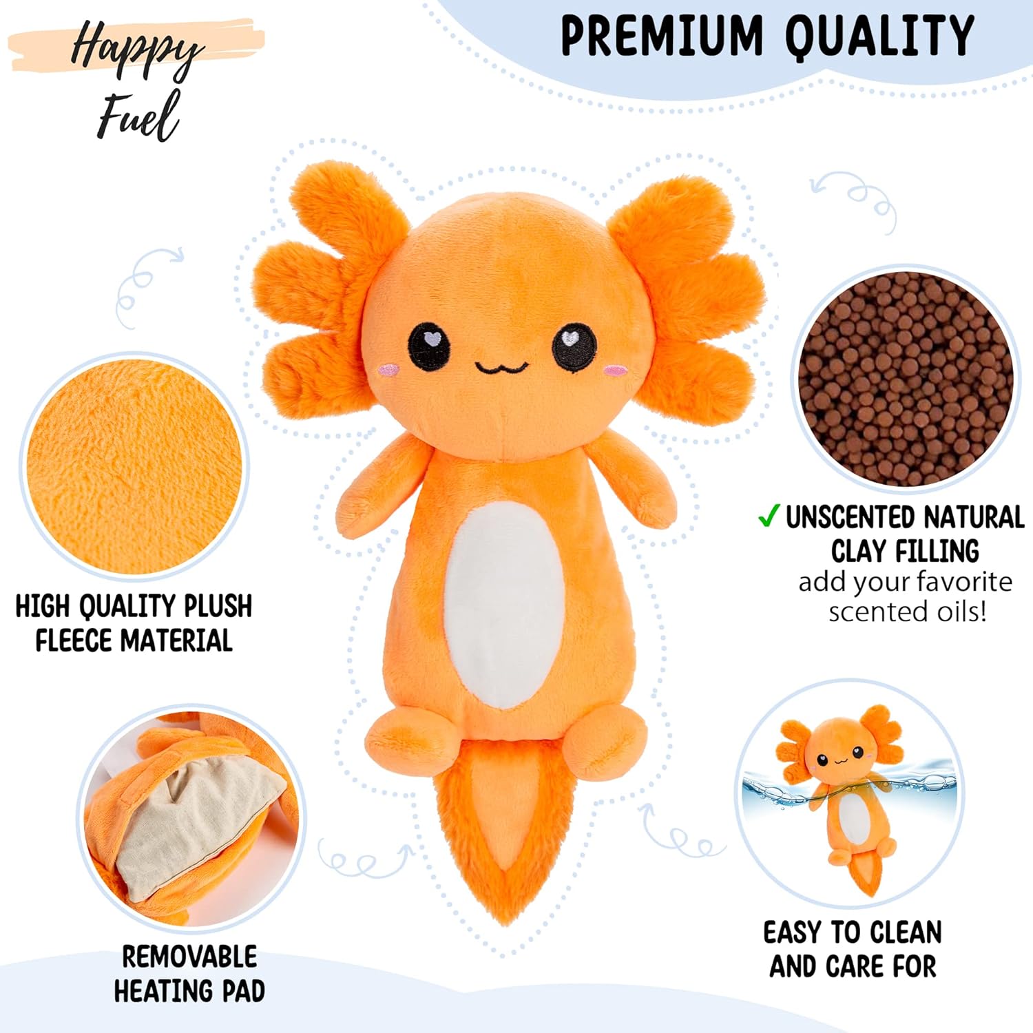 Happy Fuel Axolotl Microwavable Heating Pad 1