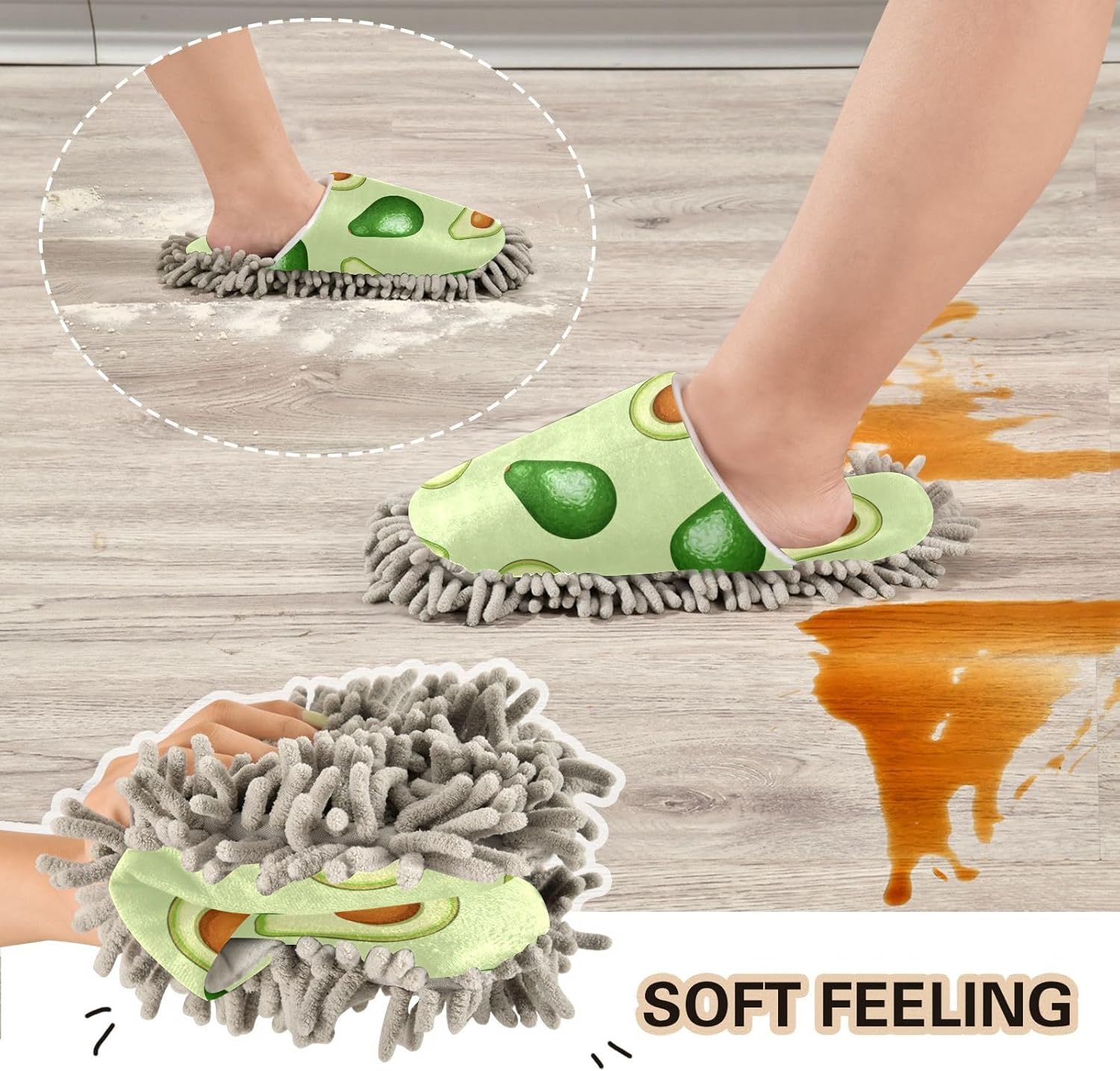 Sinestour Avocado Mop Slippers for Floor Cleaning 1