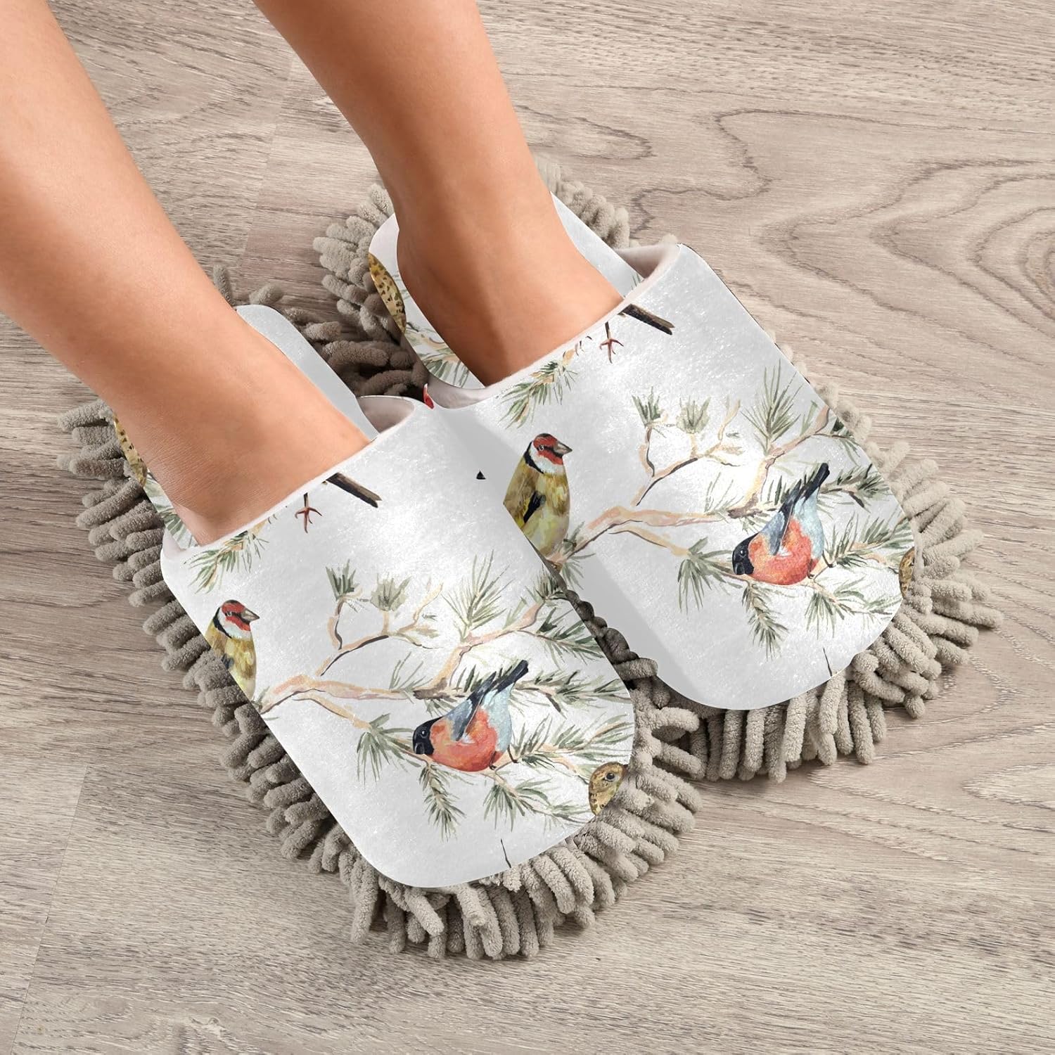 Sinestour Mopping Slippers with Microfiber Pads for Floor Cleaning