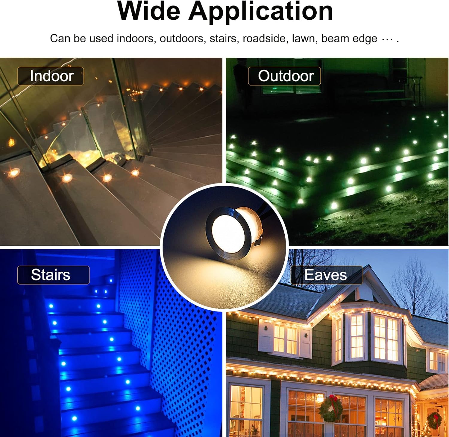 Sumaote 10pcs LED Deck Light Kit - WiFi Smart RGBW Recessed Landscape Lighting