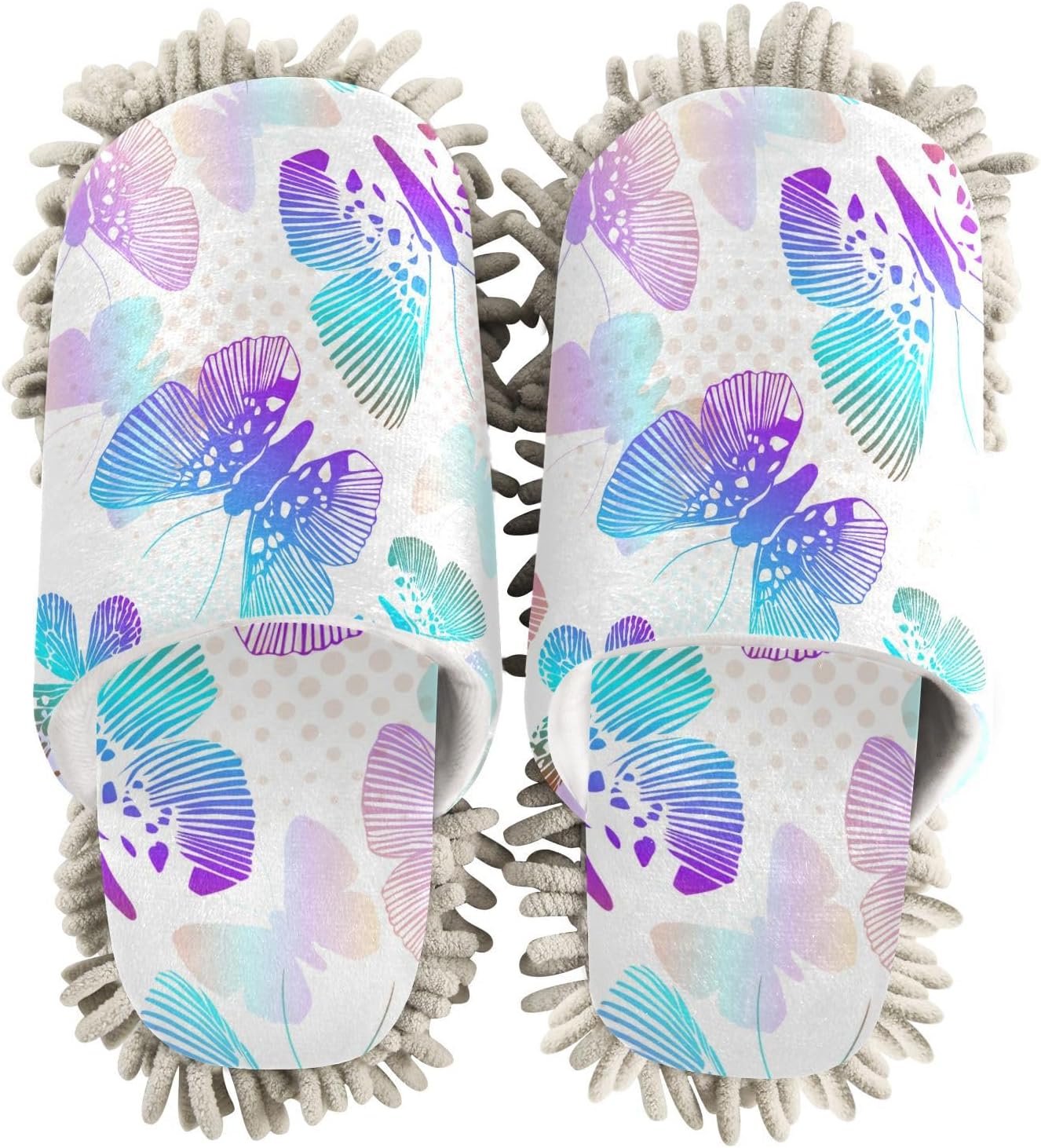 Sinestour Butterfly Mop Slippers for Floor Cleaning