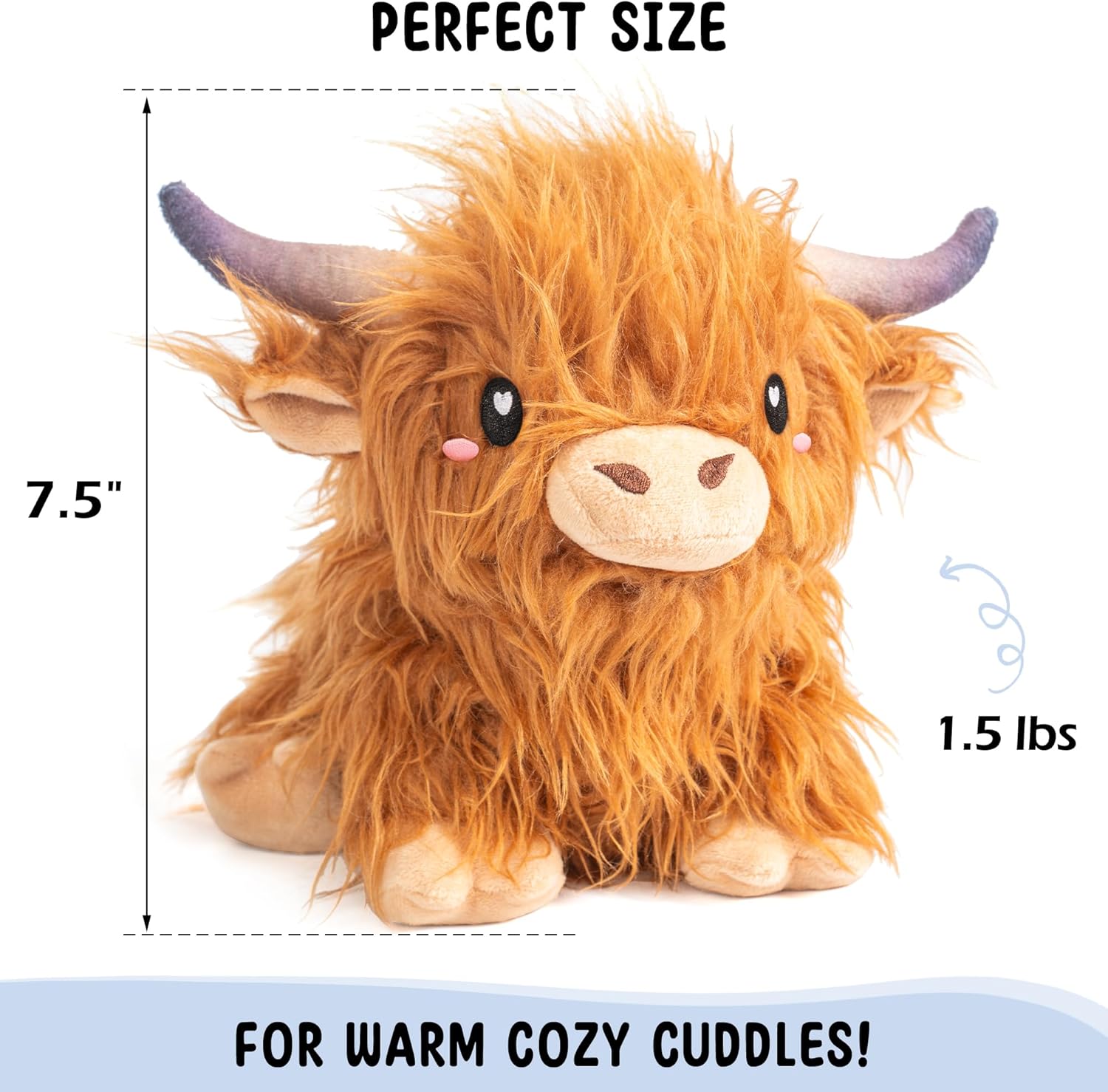 Happy Fuel Highland Cow Microwavable Heating Pad 15lbs