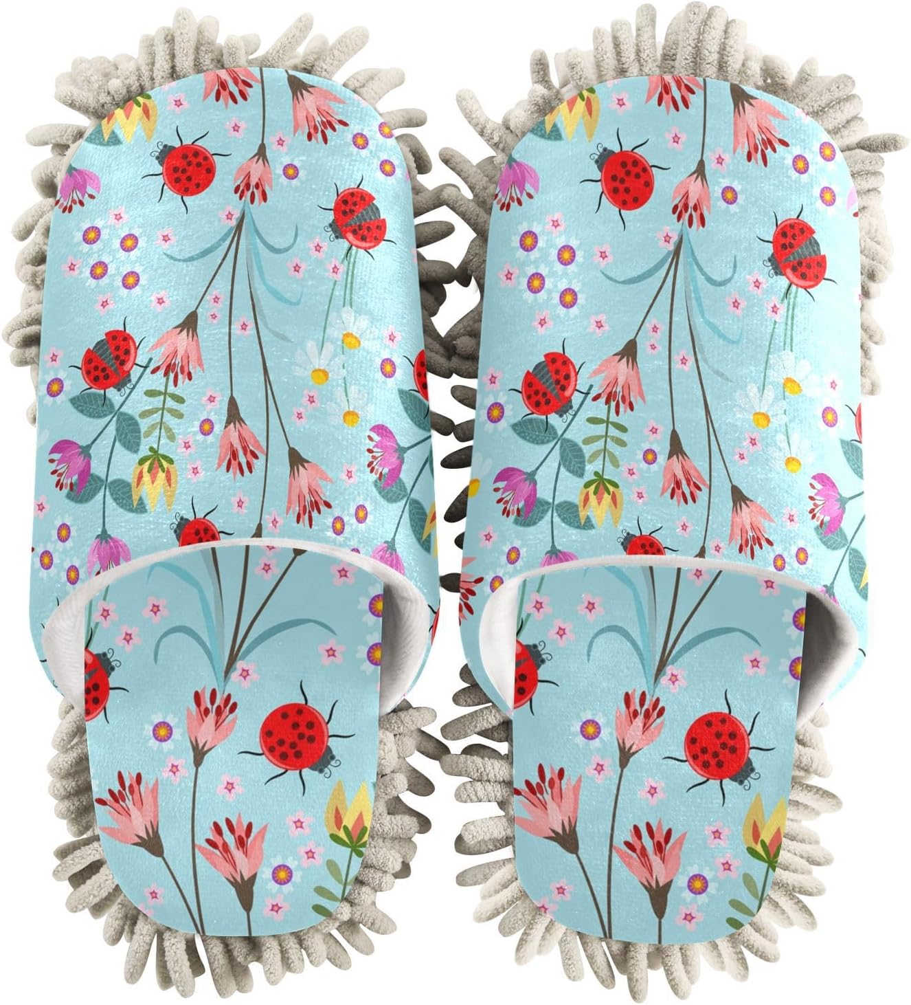 Sinestour Ladybird Mop Slippers for Floor Cleaning 1