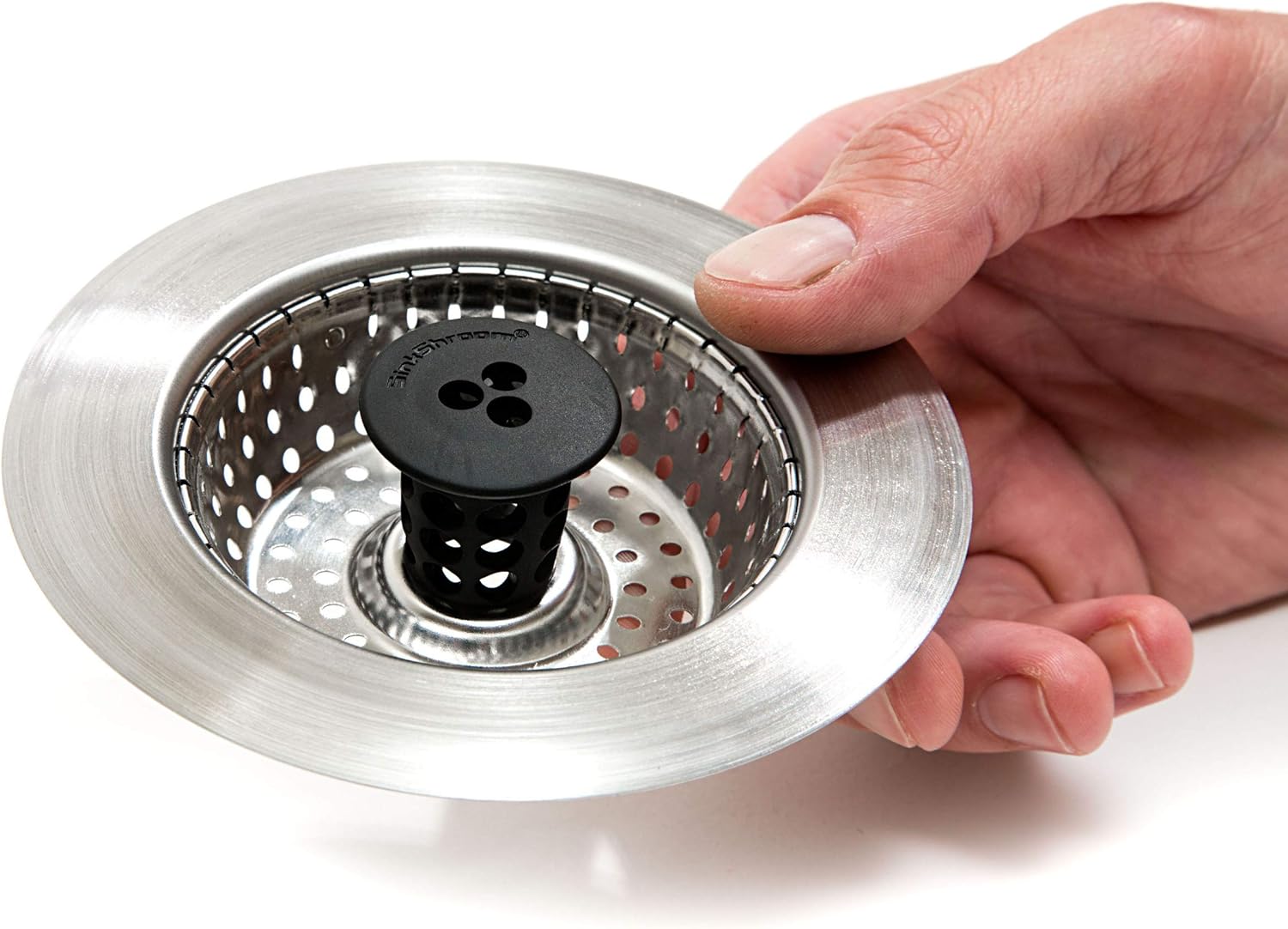 SinkShroom Clog-Free Sink Strainer Basket with Stopper 1
