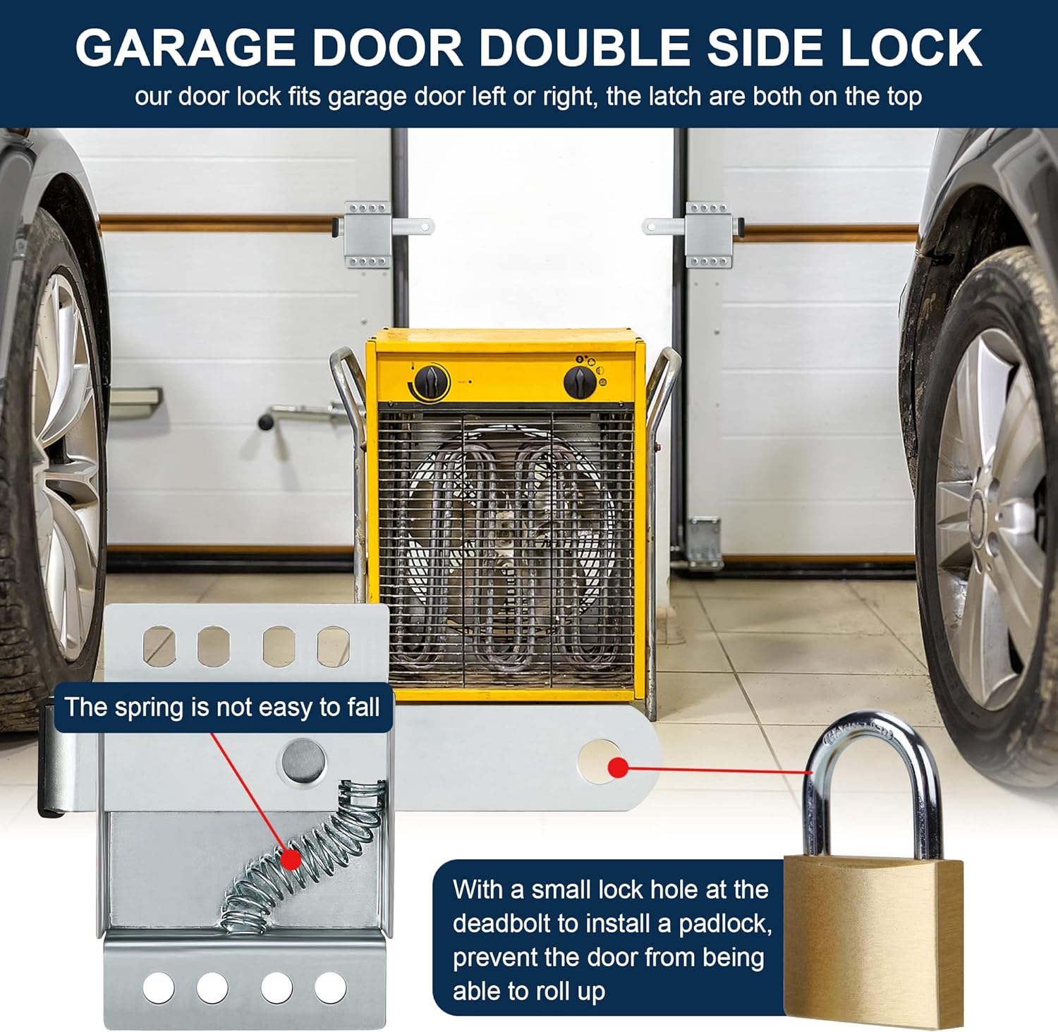 4 Pack Garage Door Side Lock with Black PVC Handle