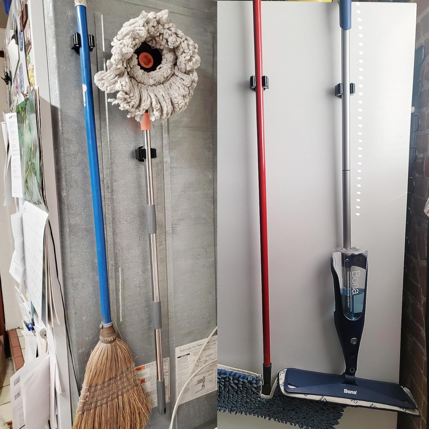 MUTUACTOR 4Pack Magnetic Mop Broom Holder