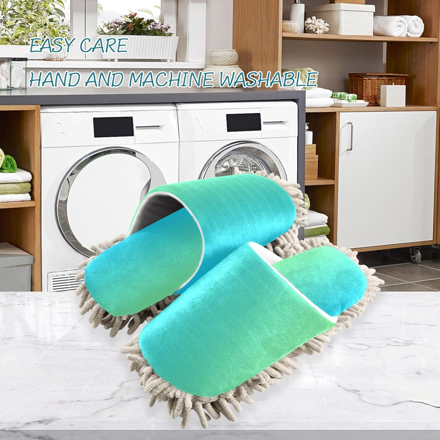 Sinestour Gradient Mop Slippers for Floor Cleaning