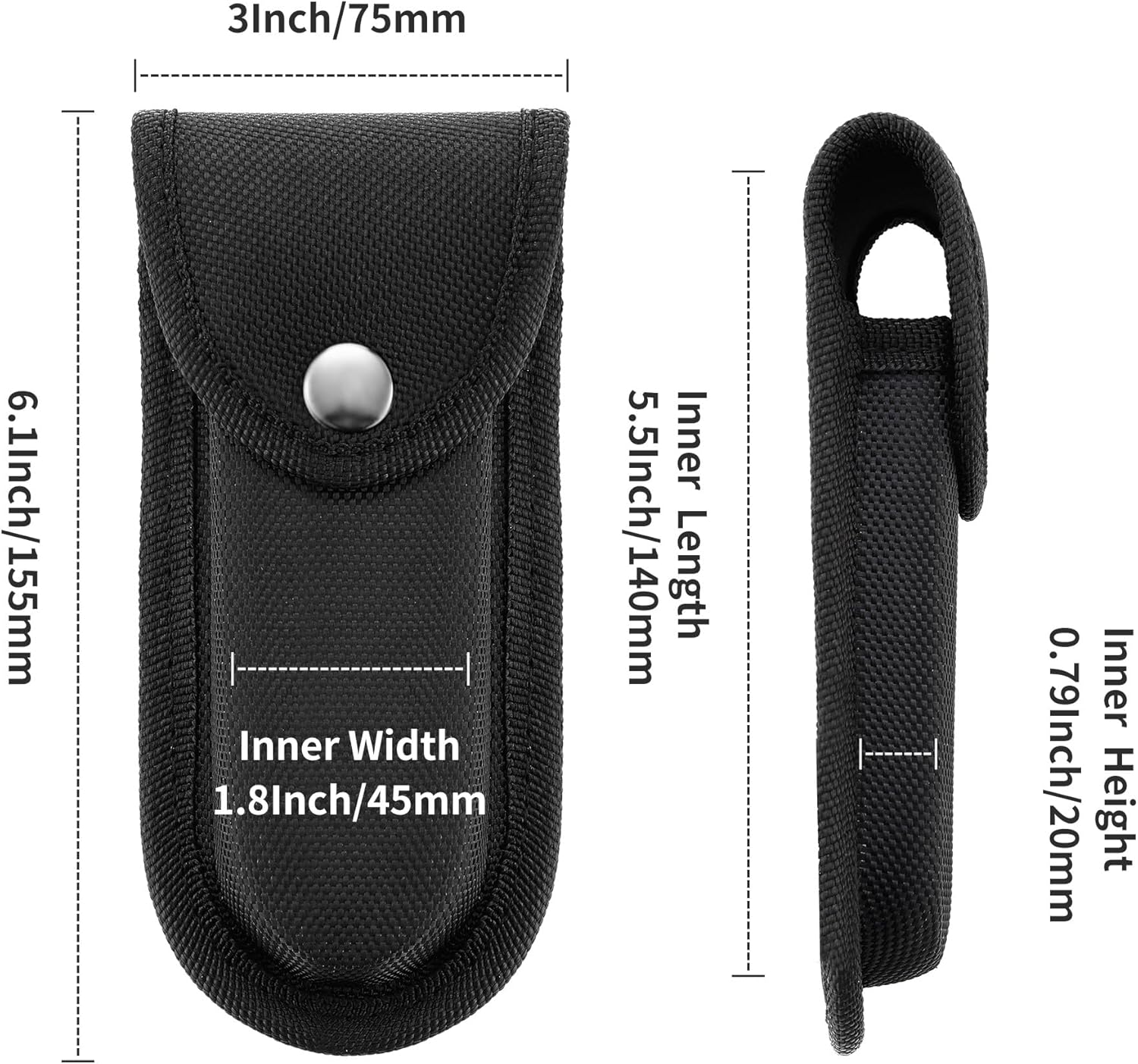 Timsec 2Pcs Nylon Knife Sheath with Snap Closure 1