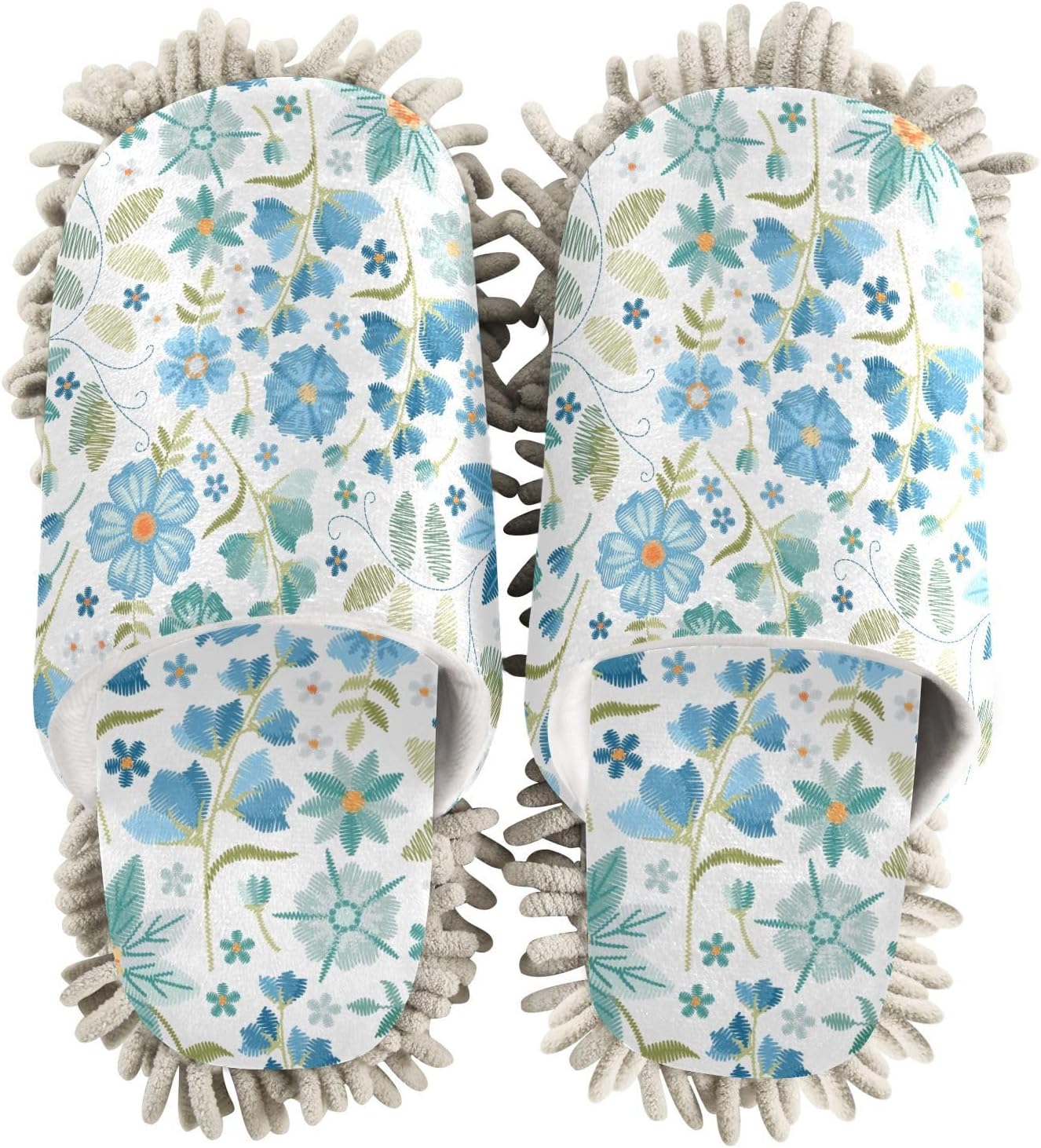Kigai Microfiber Slippers Blue Wildflowers