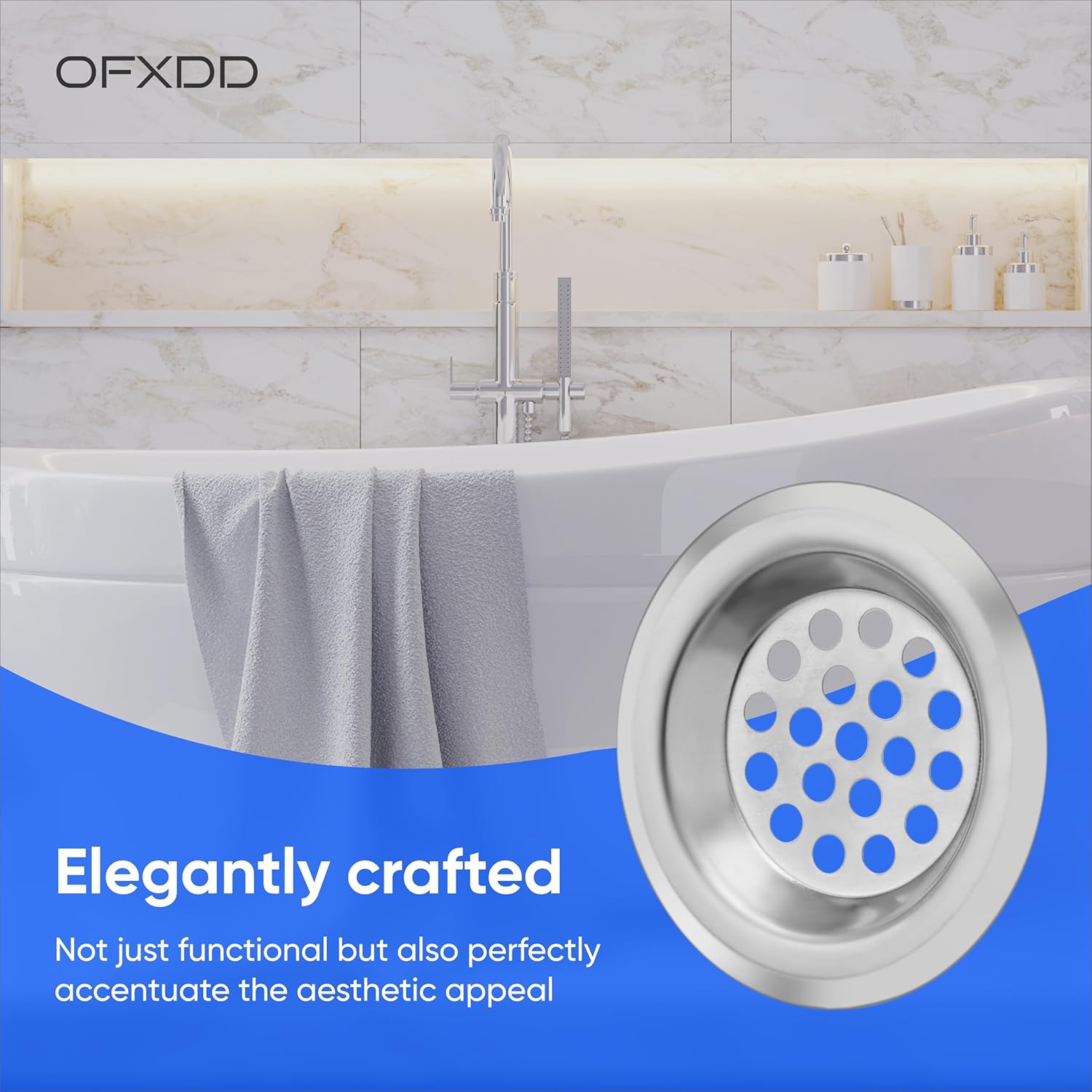 OFXDD Hair Catcher 25 Inch Drain Protector for Sink and Bathtub