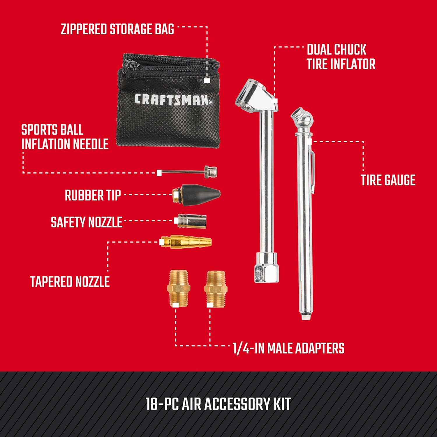 CRAFTSMAN 18-Piece Air Compressor Kit with Accessories