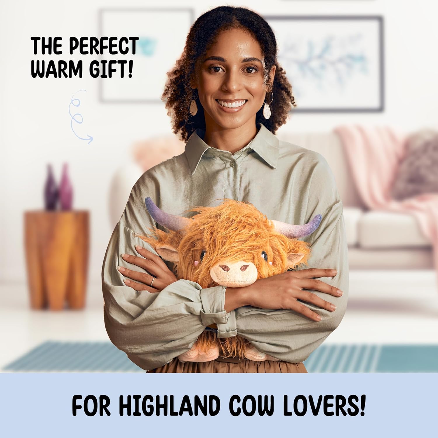 Happy Fuel Highland Cow Microwavable Heating Pad 15lbs