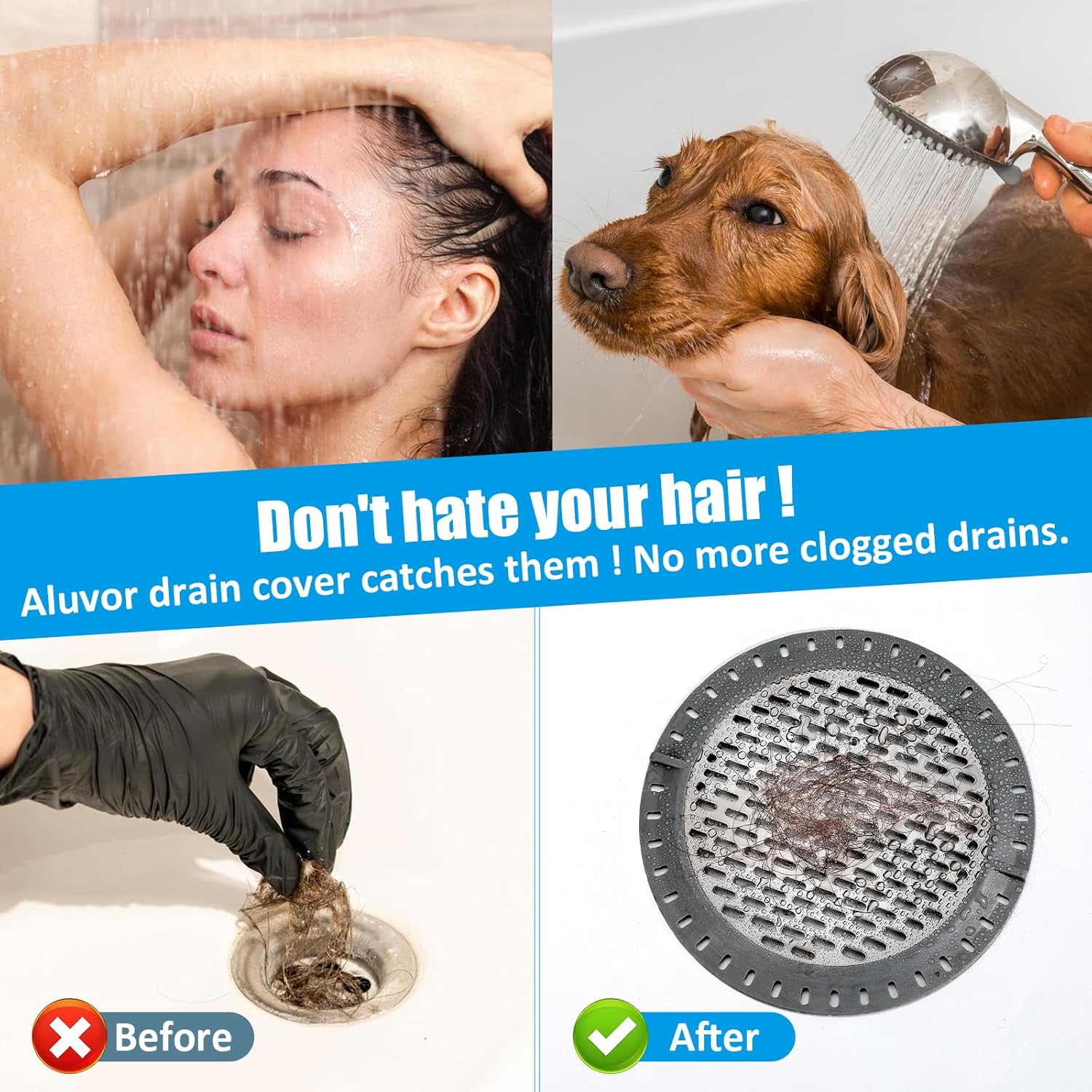 QFGasre 2 Pcs 5 Inch Shower Drain Hair Catchers