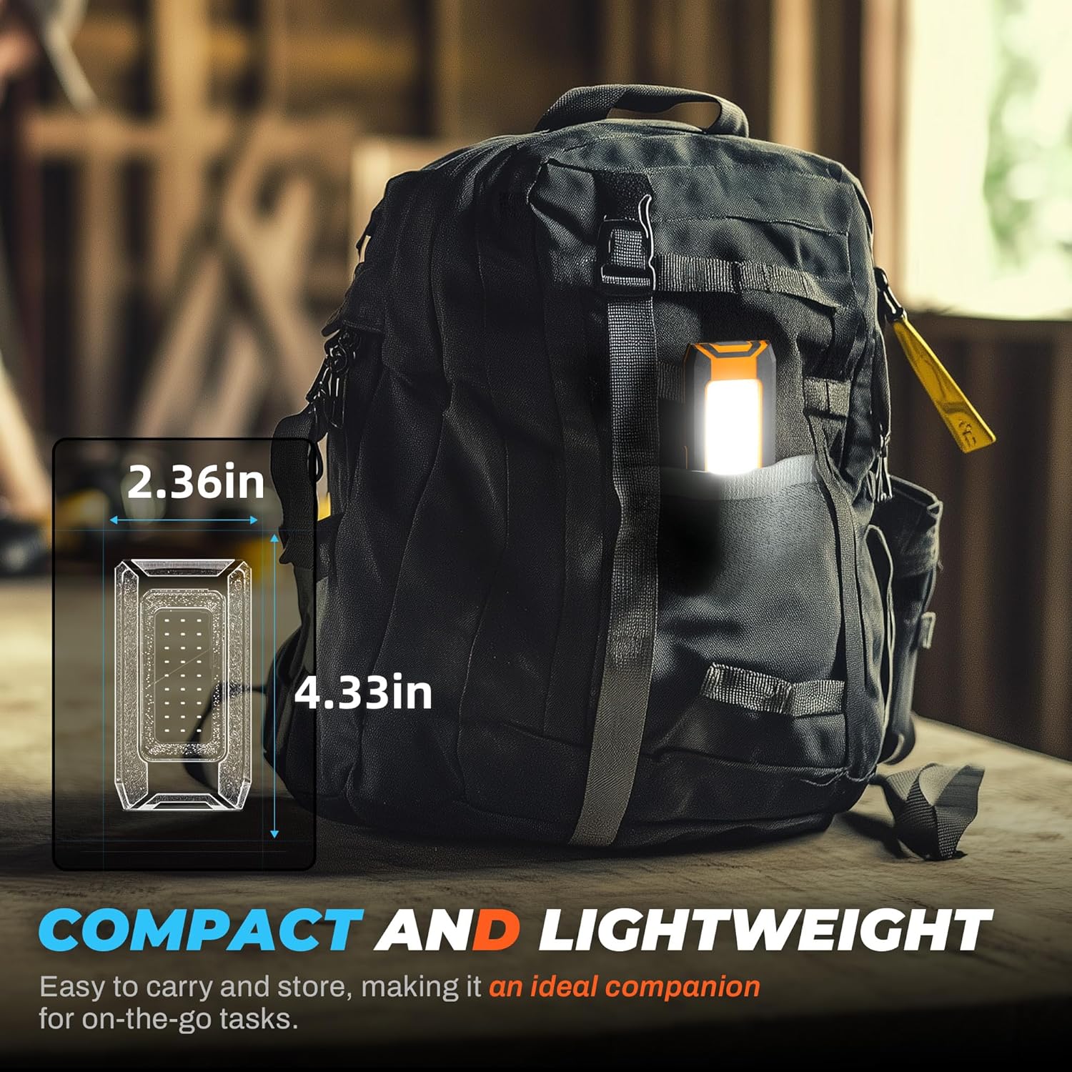 Innofox 2Pack LED Rechargeable Magnetic Work Light 40W 1500 Lumens