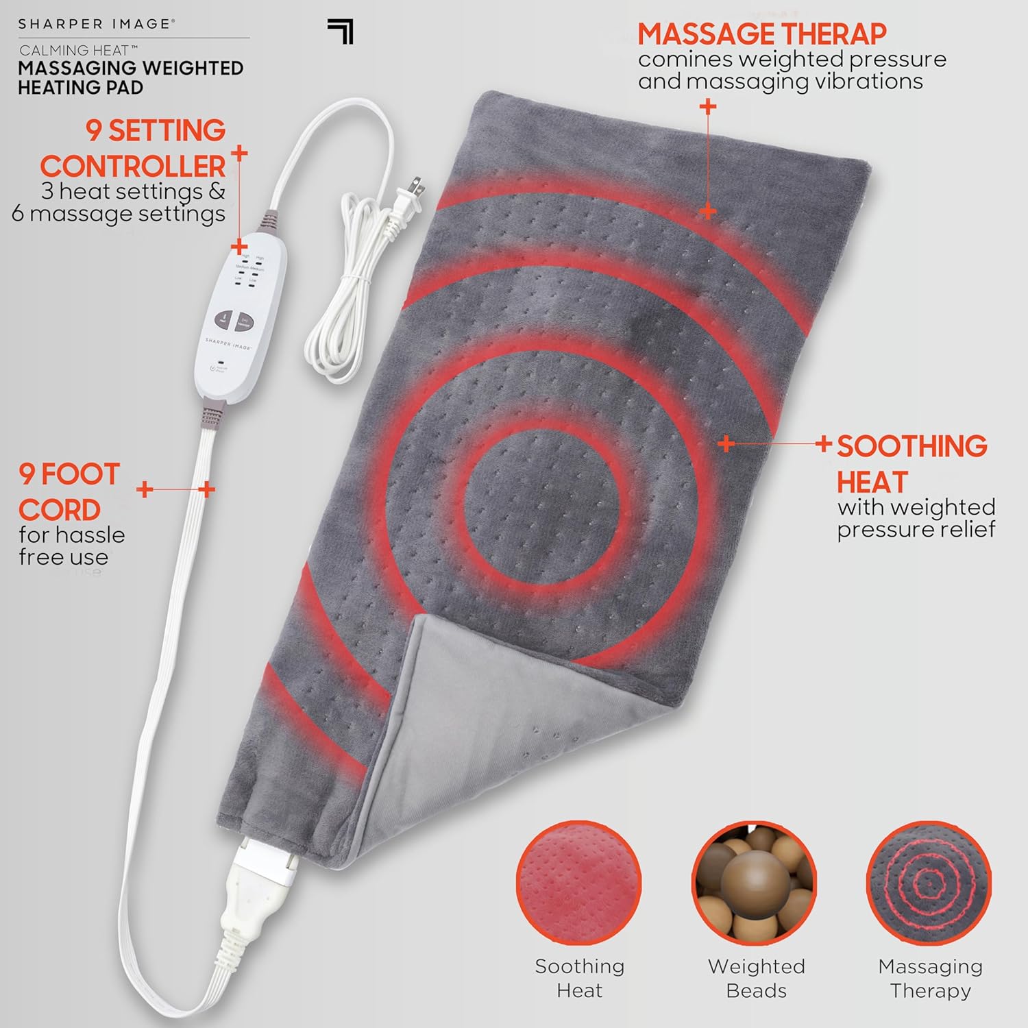 Calming Comfort Weighted Heat Massage Pad