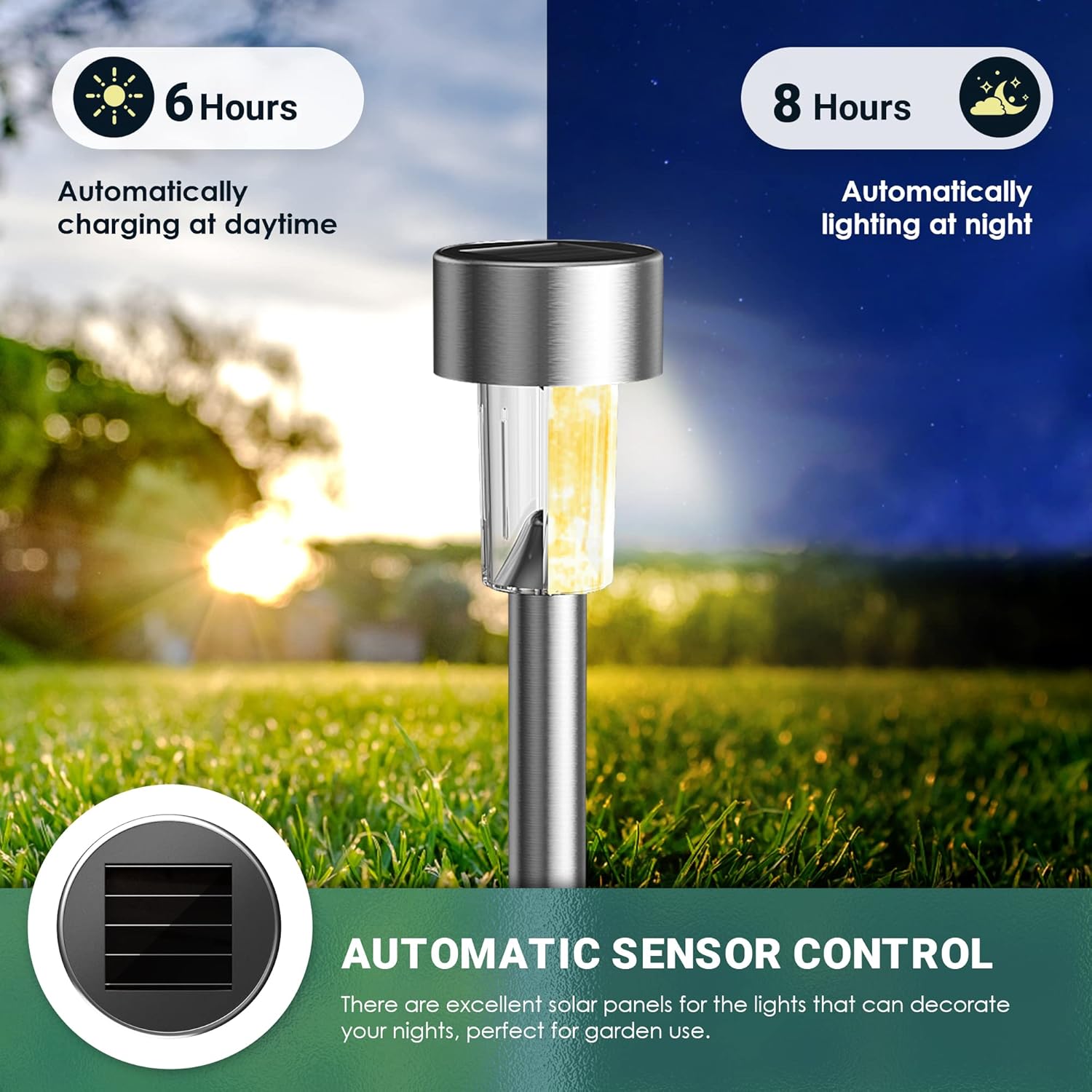 GIGALUMI 16 Pack Solar Path Lights Outdoor
