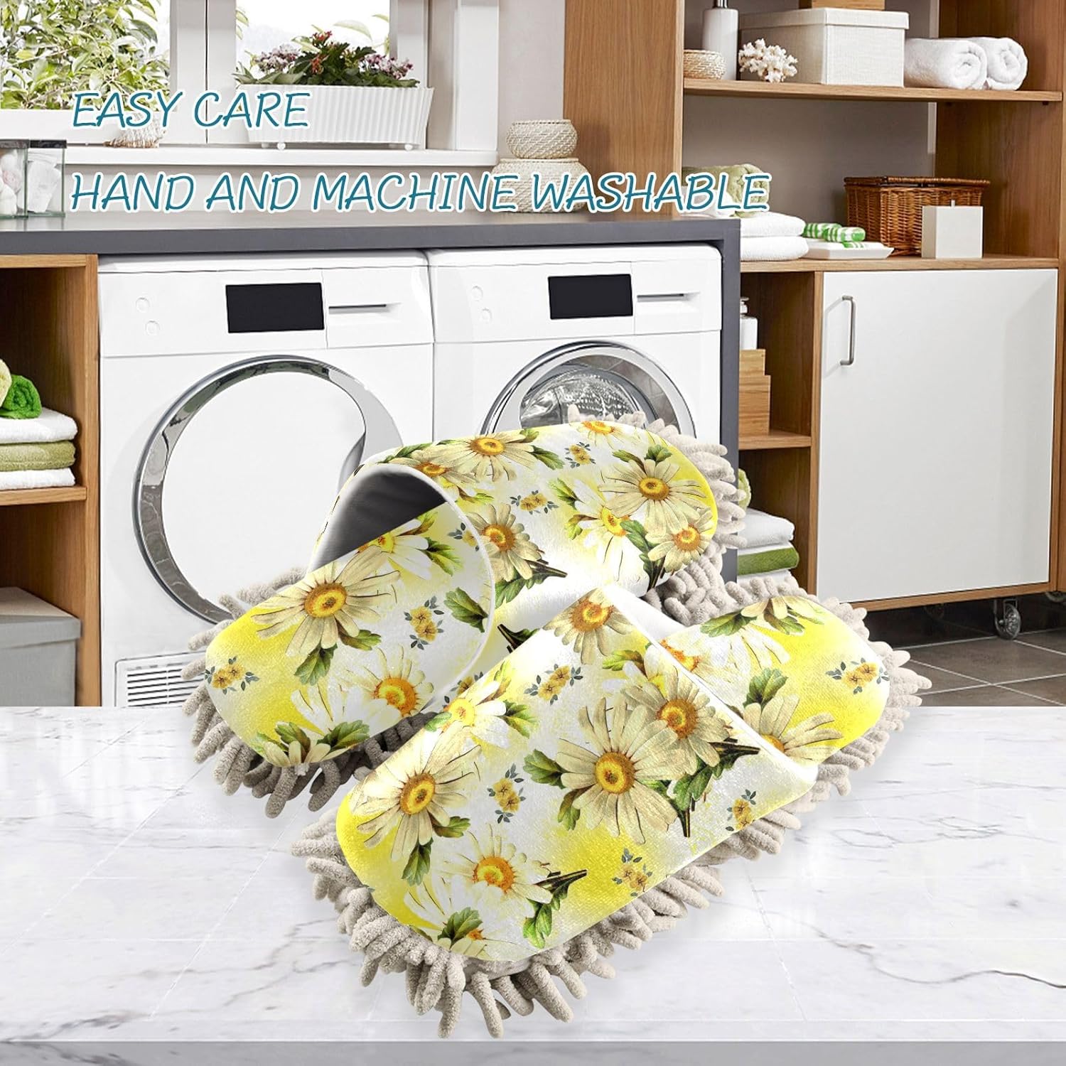 Kigai Microfiber Slippers Yellow Wildflowers