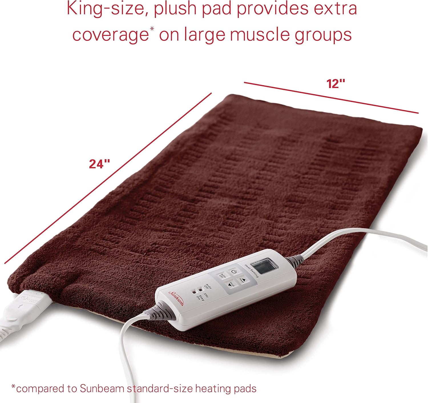 Sunbeam XL Heating Pad with 6 Settings and Auto Shut Off
