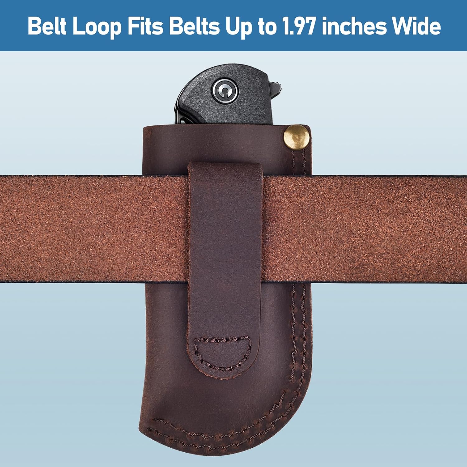 SOGCASE Leather Knife Sheath Belt - Darkbrown