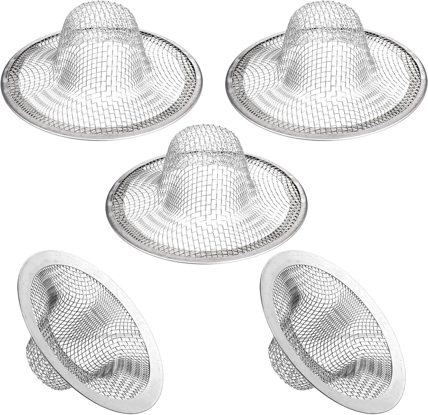 Heclia 5pcs Tub Drain Hair Catcher Silver 1