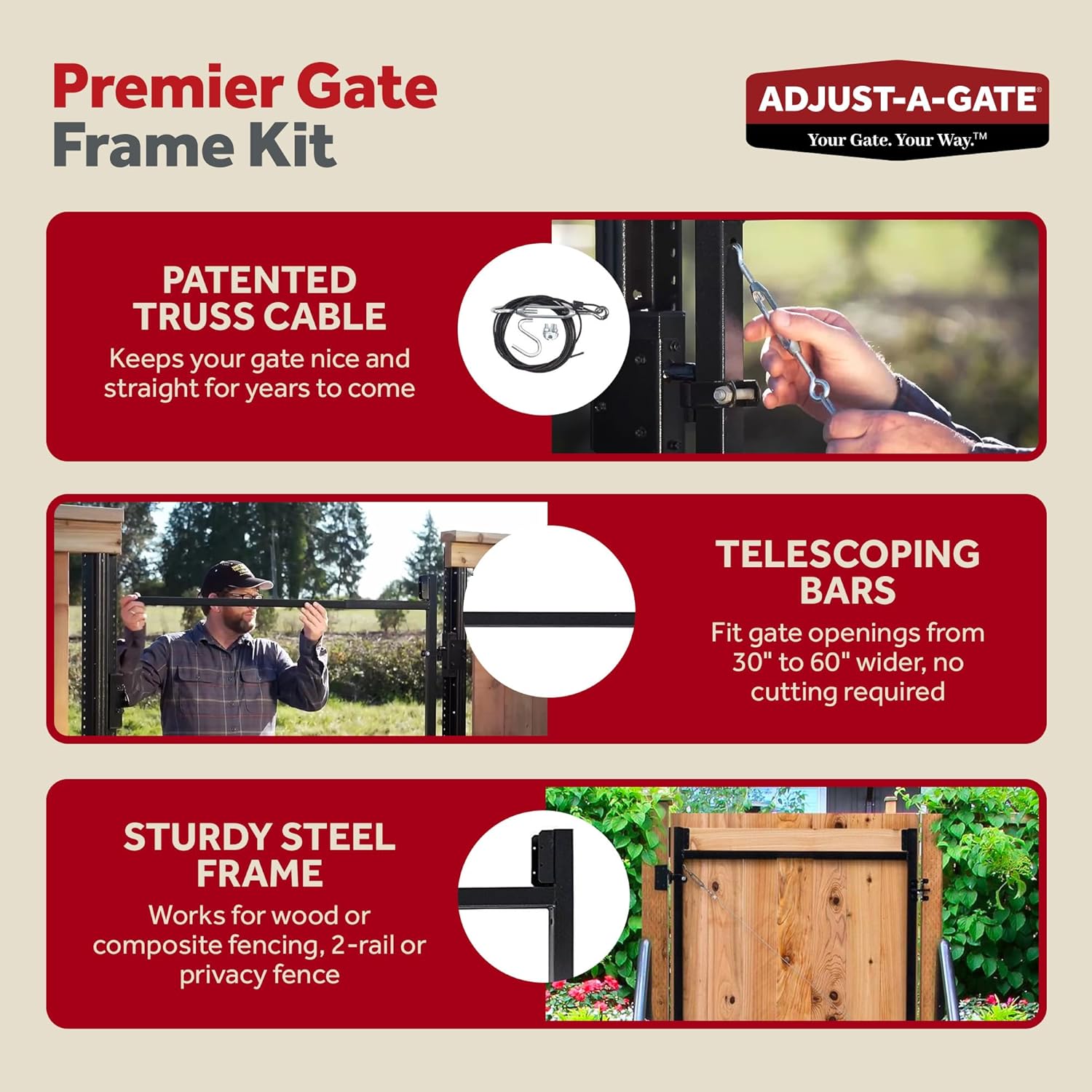 Adjust-A-Gate Full Frame Gate Kit 36-60 x 5-6