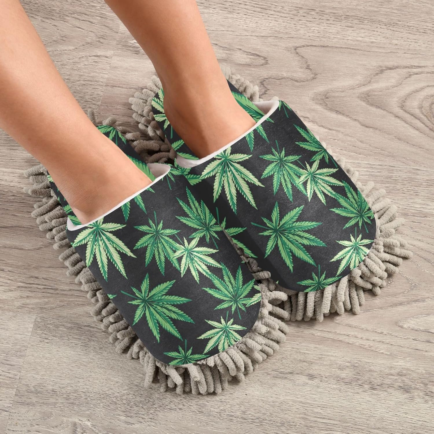 Sinestour Mop Slippers with Microfiber Pads for Floor Cleaning 1