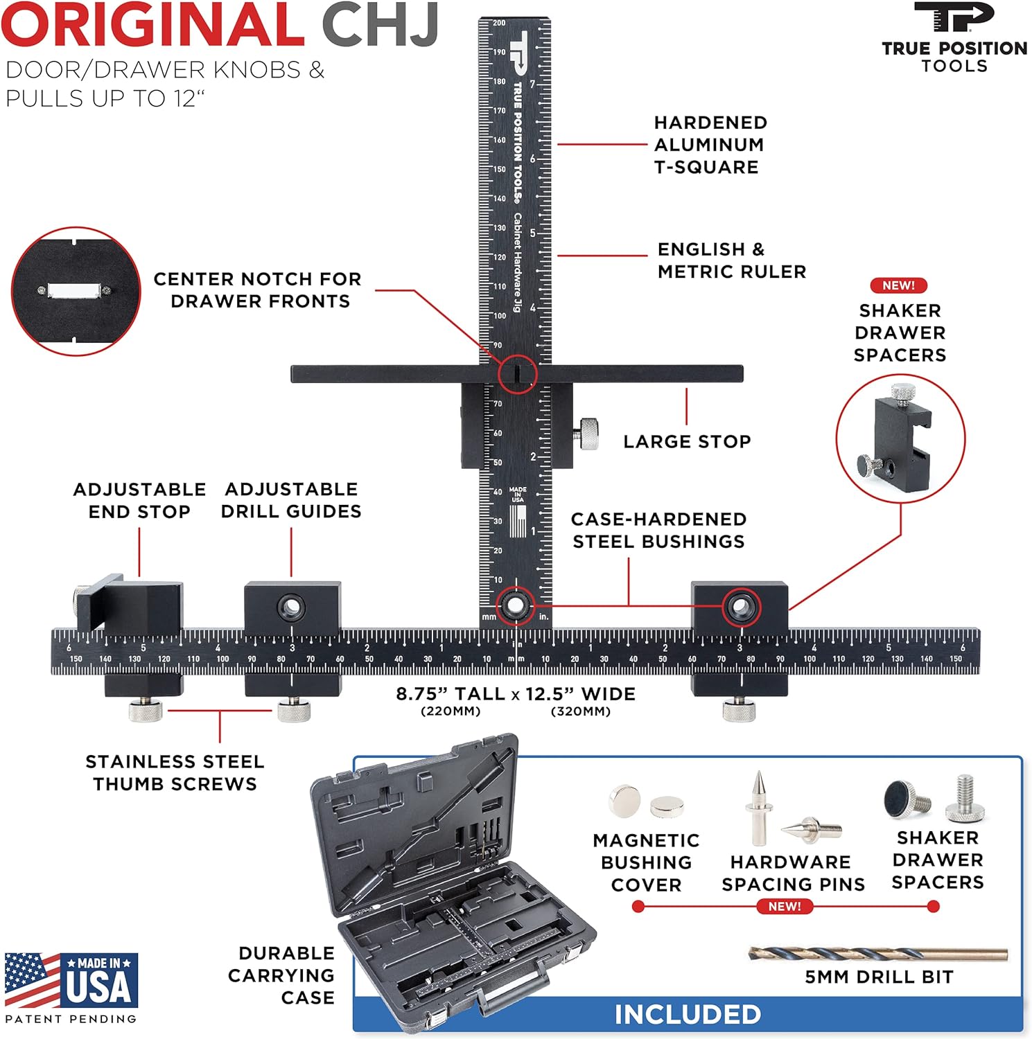 True Position Tools Original Cabinet Hardware Jig - Made in USA 1