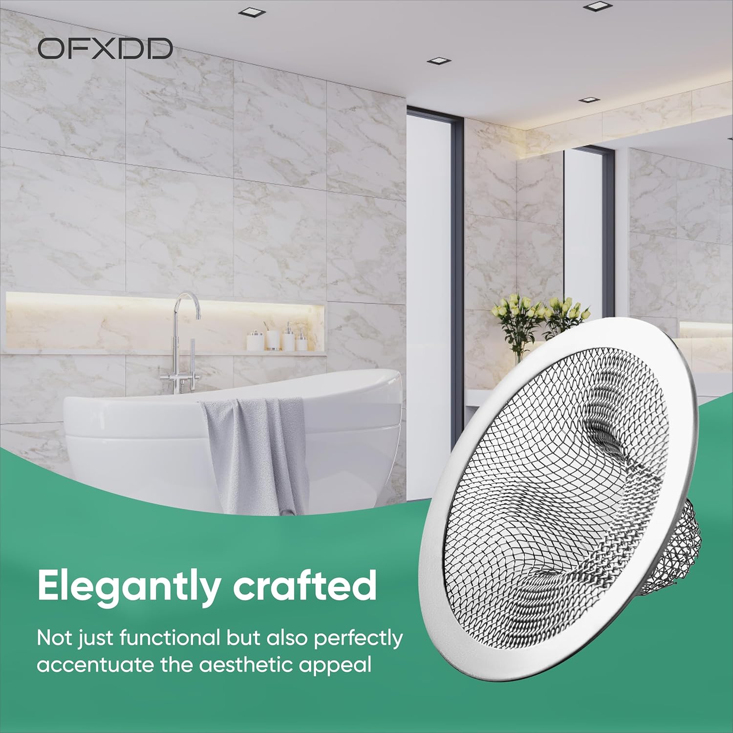 OFXDD Hair Catcher Bath Tub Mesh 3 Stainless Steel