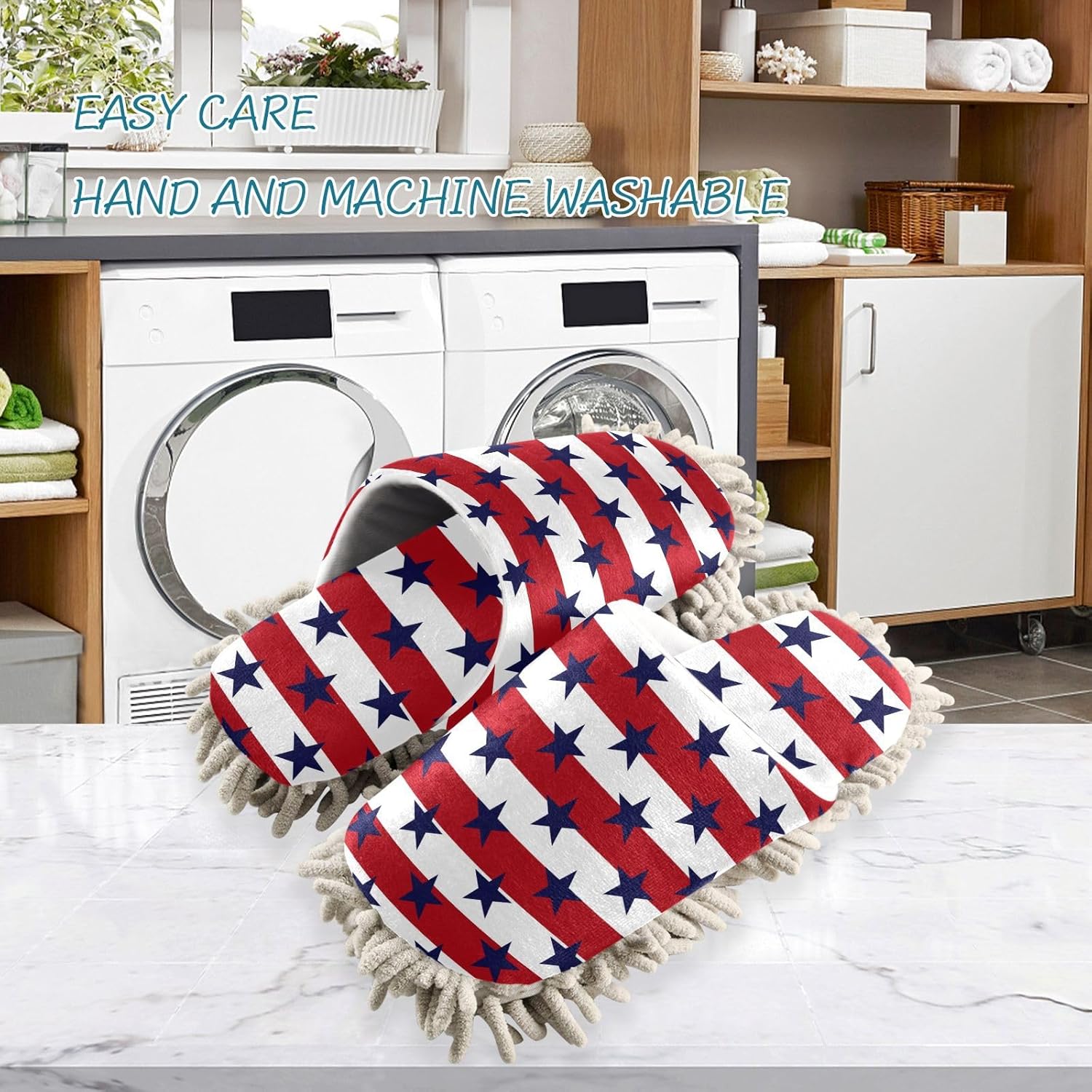 Sinestour Mop Slippers with Microfiber Pads for Floor Cleaning