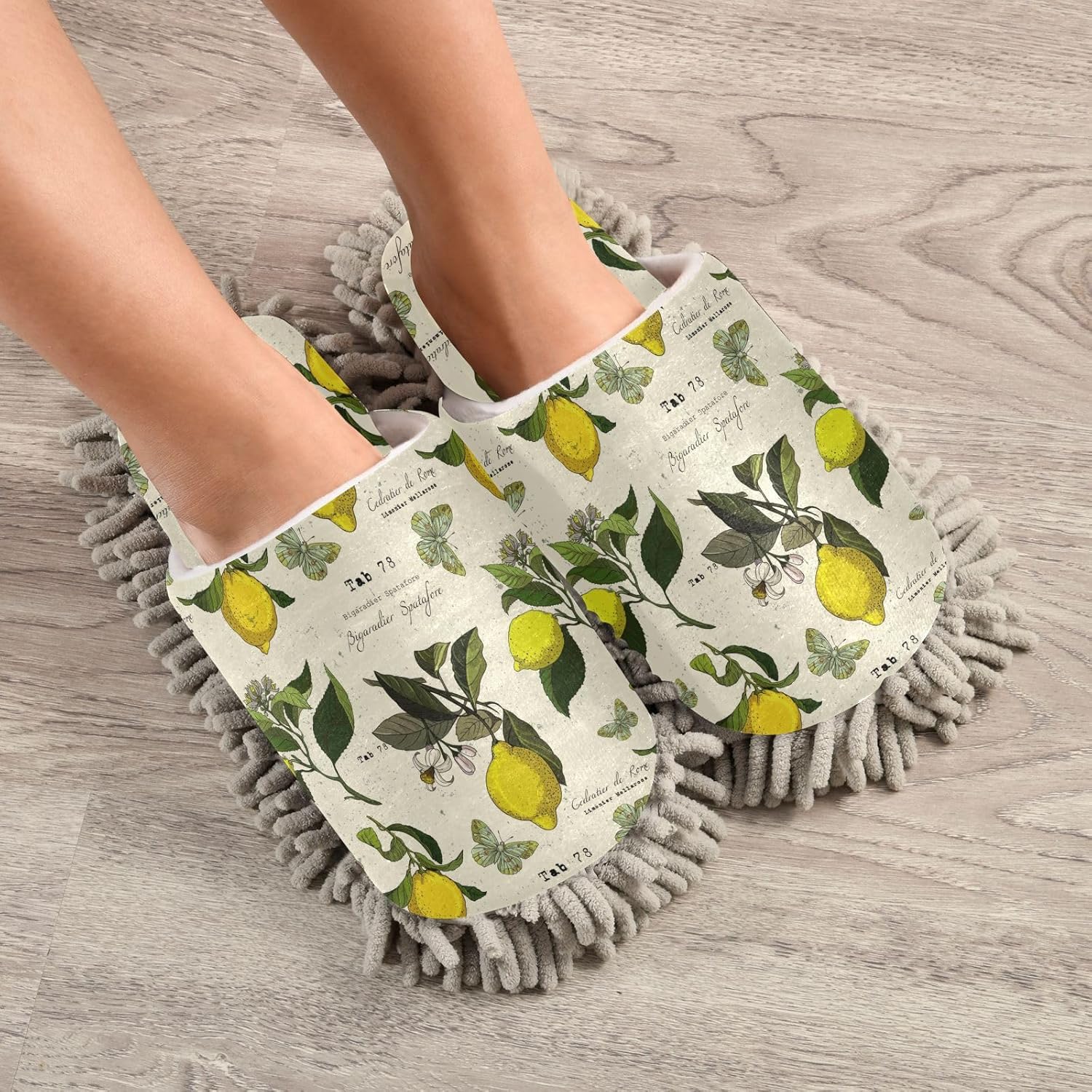 Sinestour Lemon Tree Mop Slippers for Floor Cleaning 1