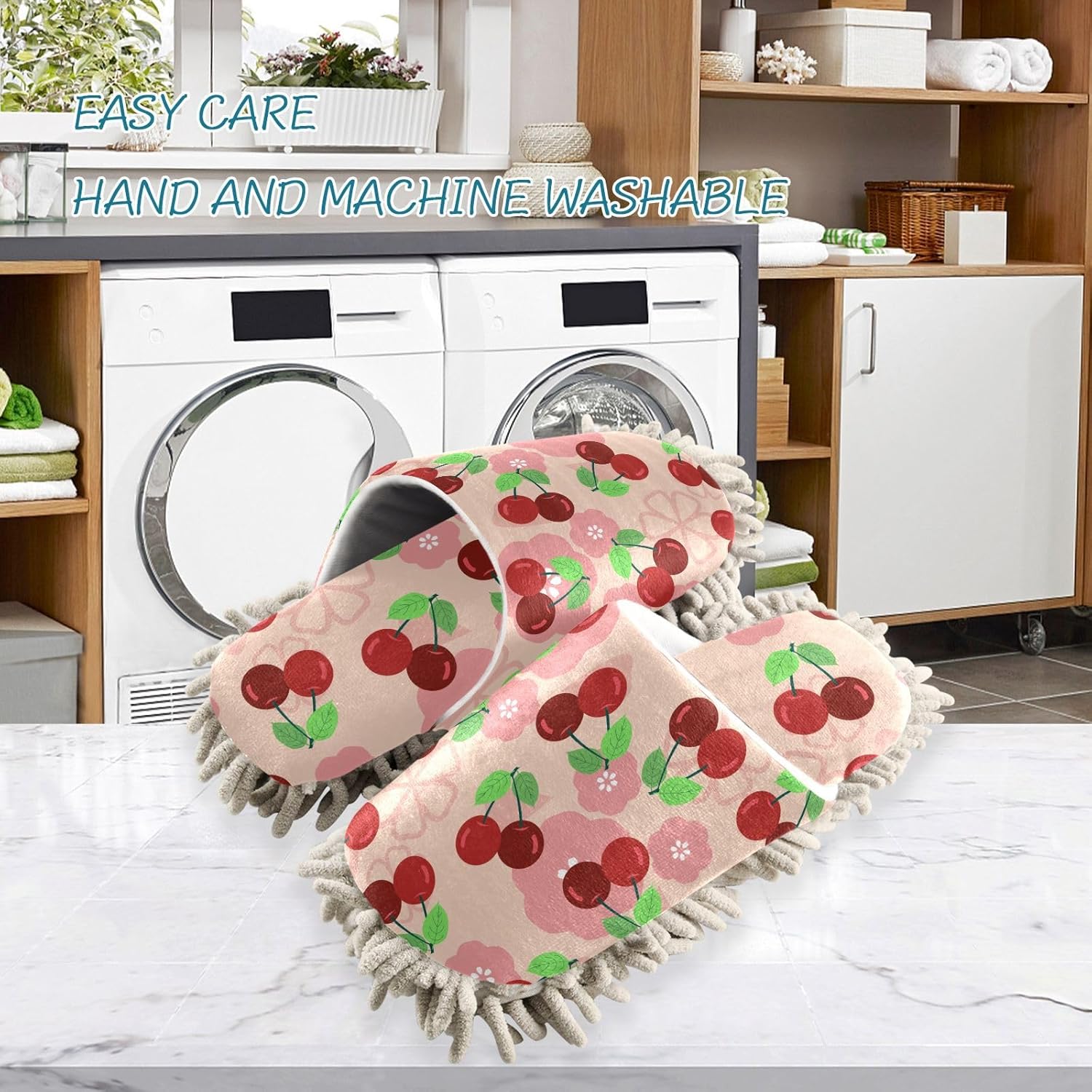 Sinestour Blossom Cherry Mop Slippers for Floor Cleaning 1