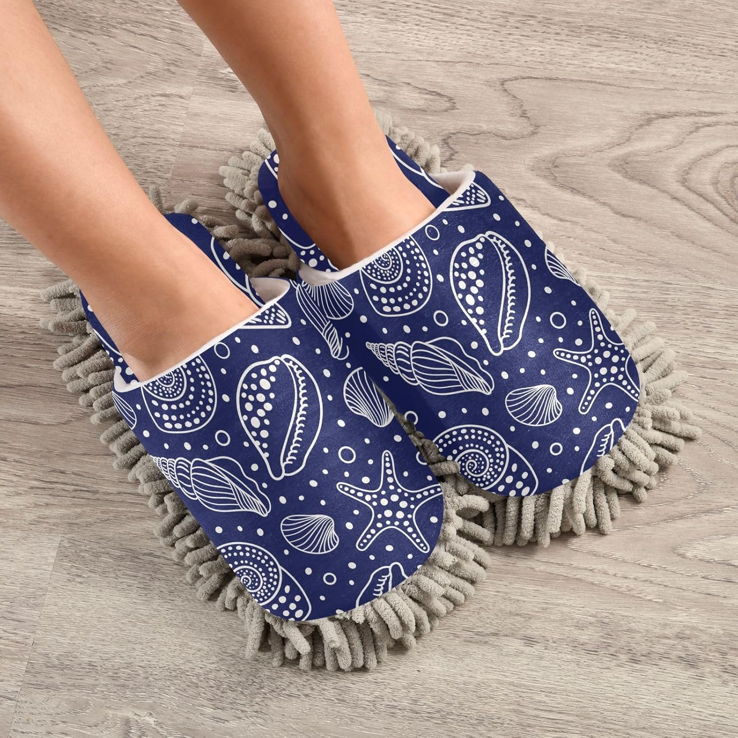 Kigai Microfiber Slippers Ocean Pattern Blue