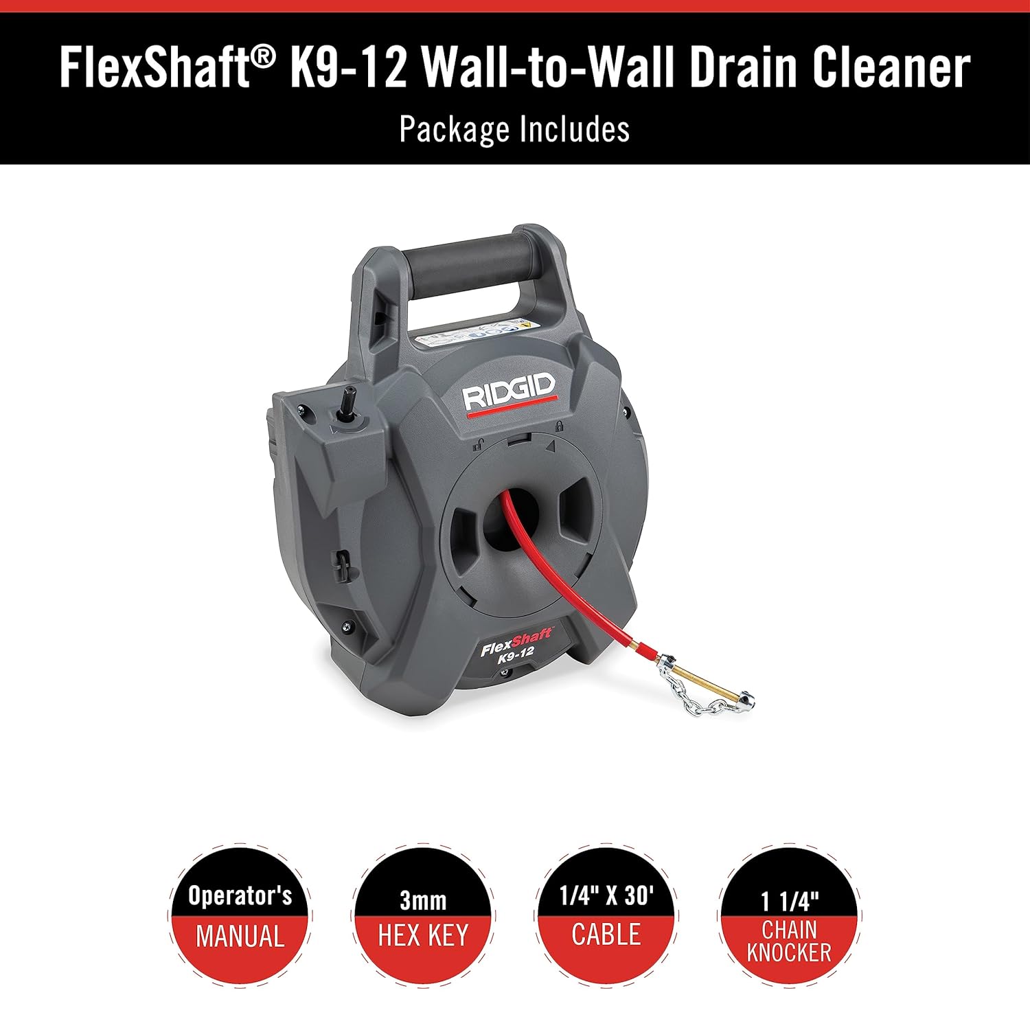 RIDGID 74978 FlexShaft Drain Cleaner for 1-14 to 2 Pipes