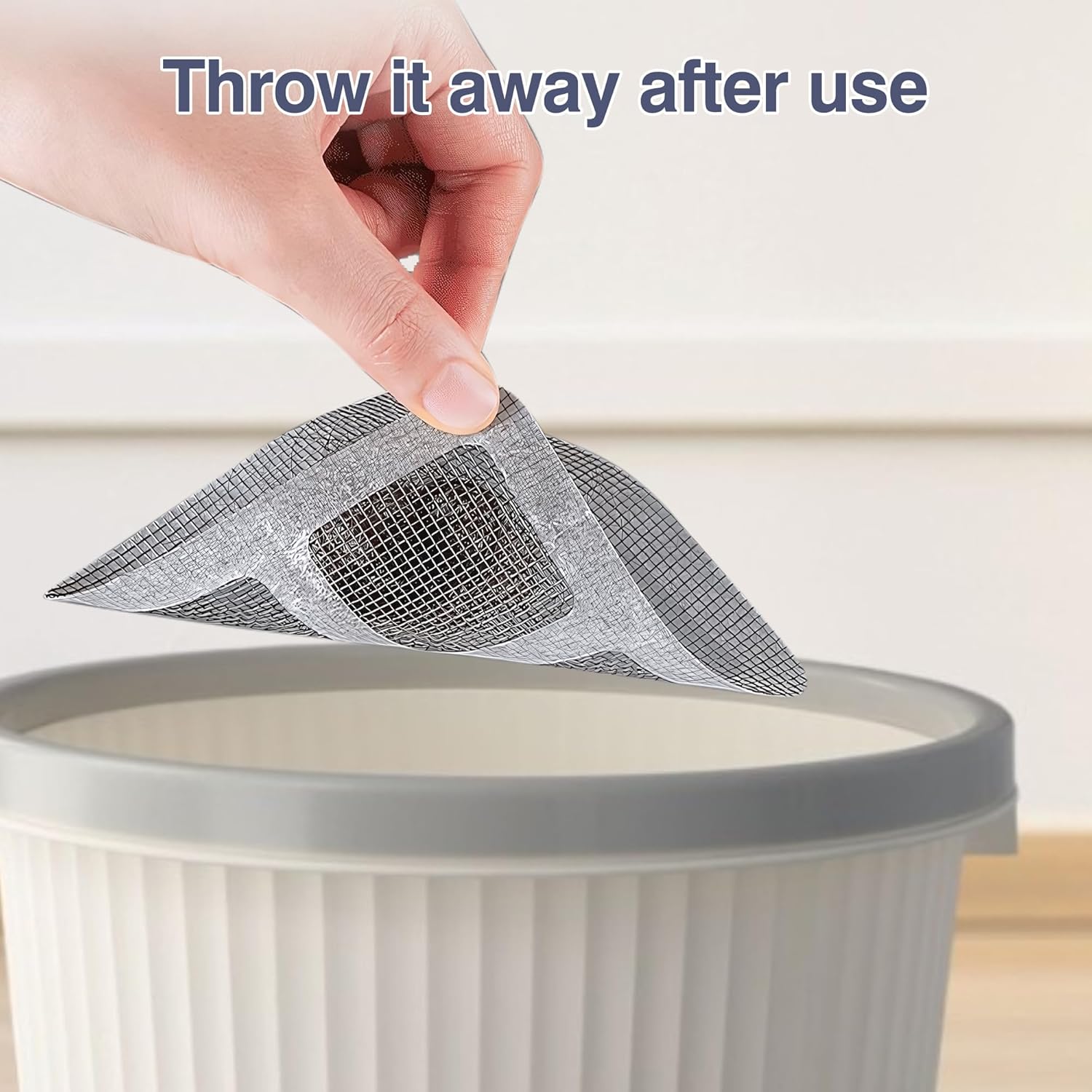 12Pcs Disposable Shower Drain Cover Hair Catcher Mesh