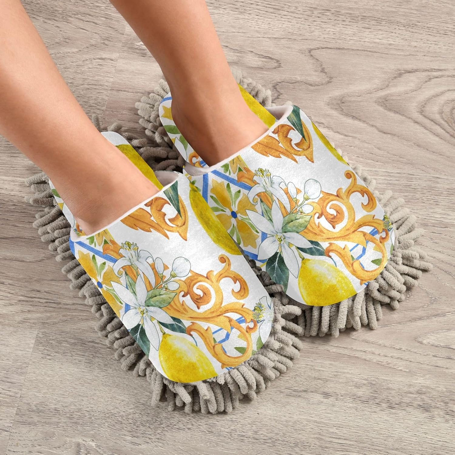 Sinestour Lemon Mop Slippers for Floor Cleaning 1