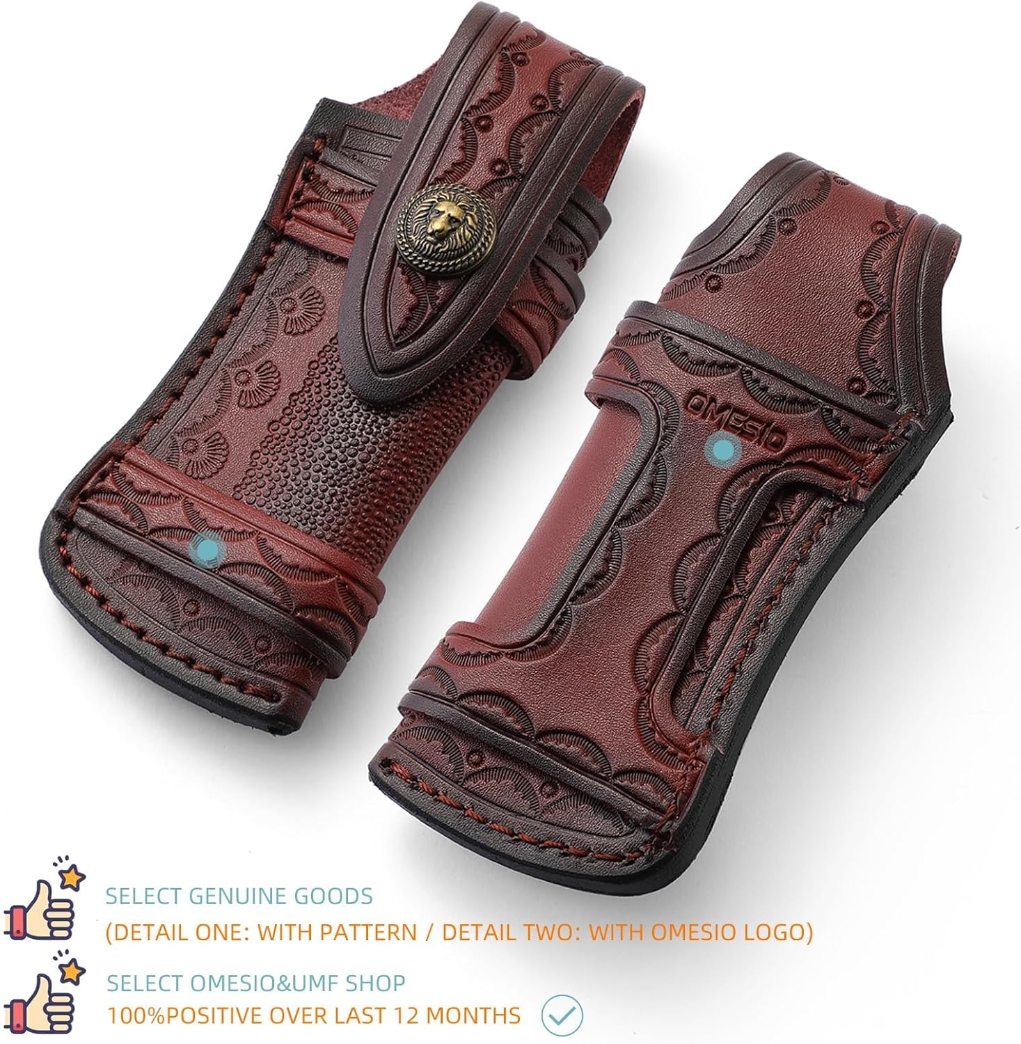 Omesio Folding Knife Sheath for Belt 453 Leather Case