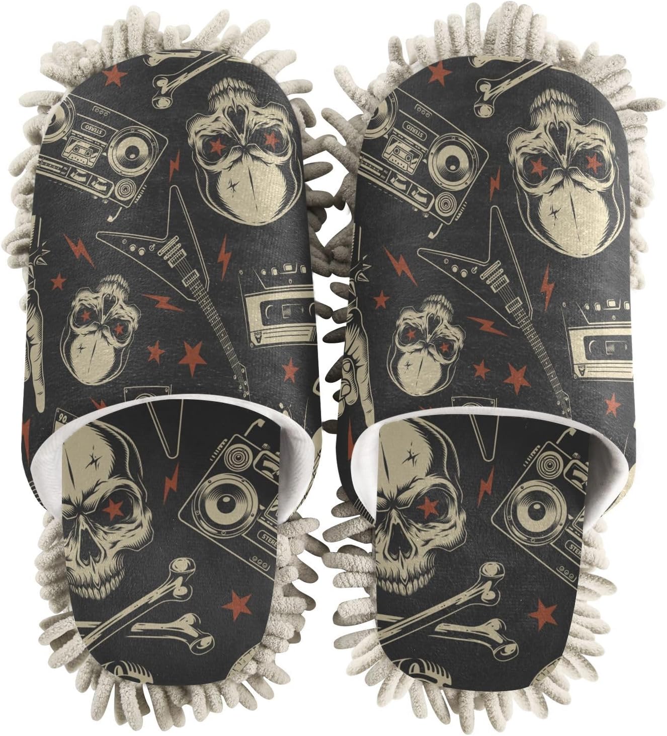 Sinestour Skull Mop Slippers for Floor Cleaning
