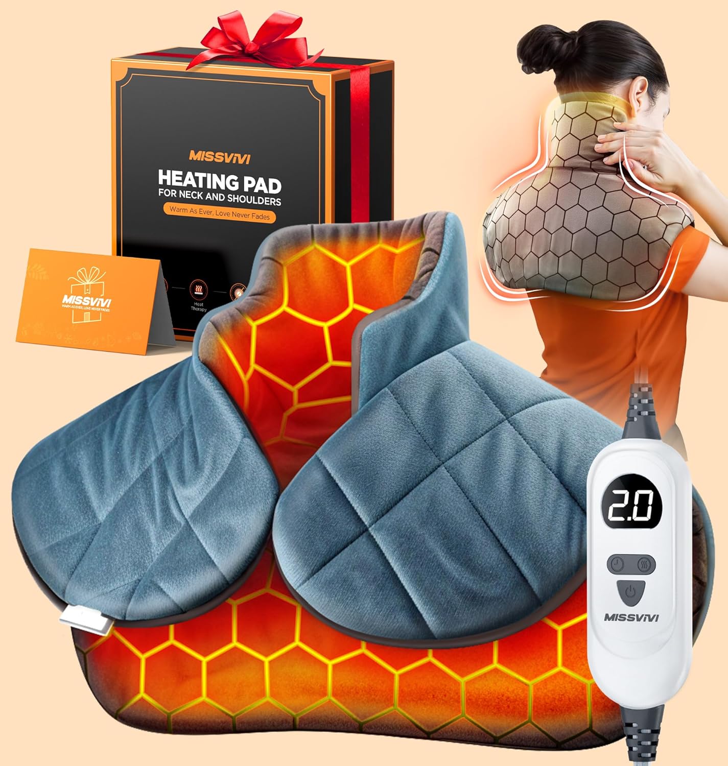 MISSVIVI Graphene Weighted Heating Pad with 6 Heat Settings 1