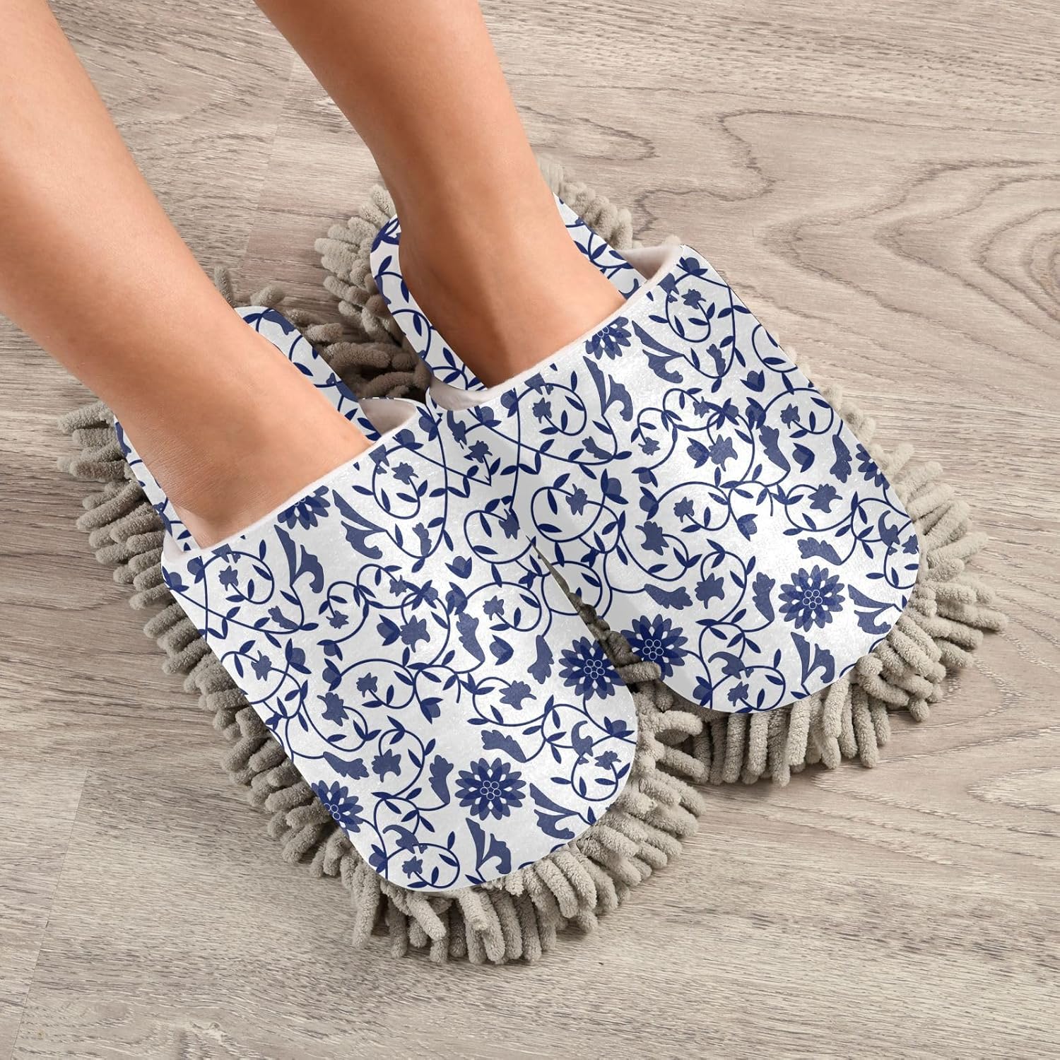 Kigai Microfiber Slippers with Floral Design