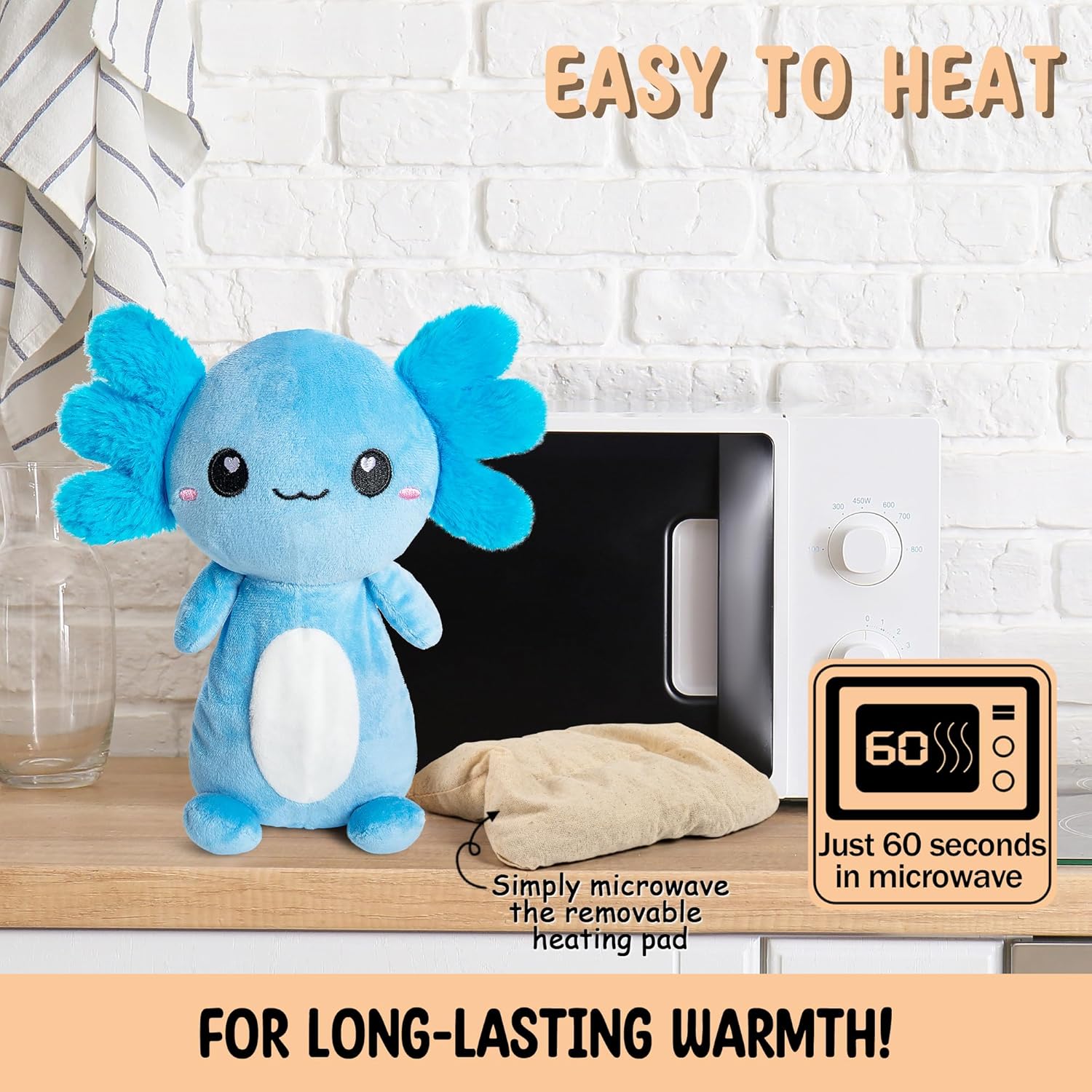 Happy Fuel Axolotl Microwavable Heating Pad