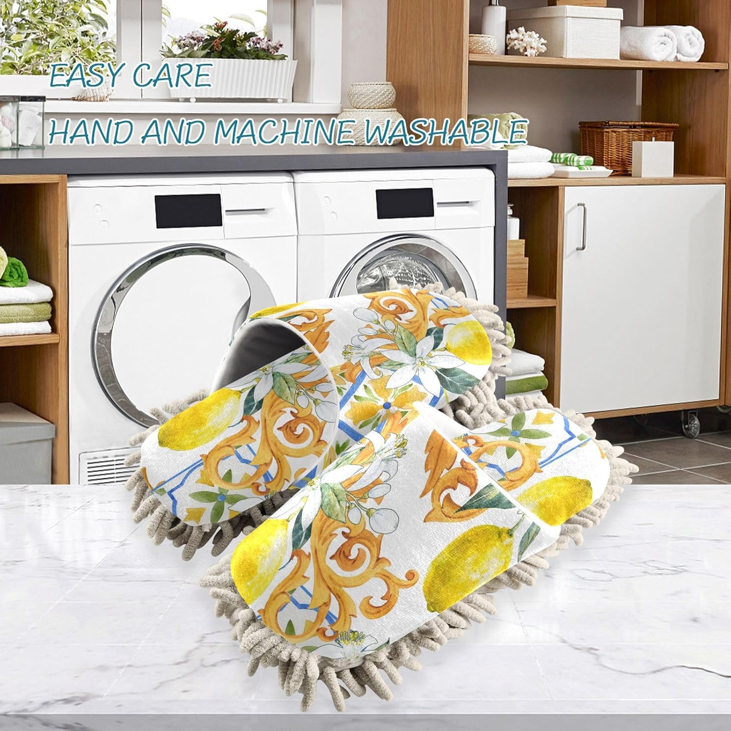 Sinestour Lemon Mop Slippers for Floor Cleaning 1
