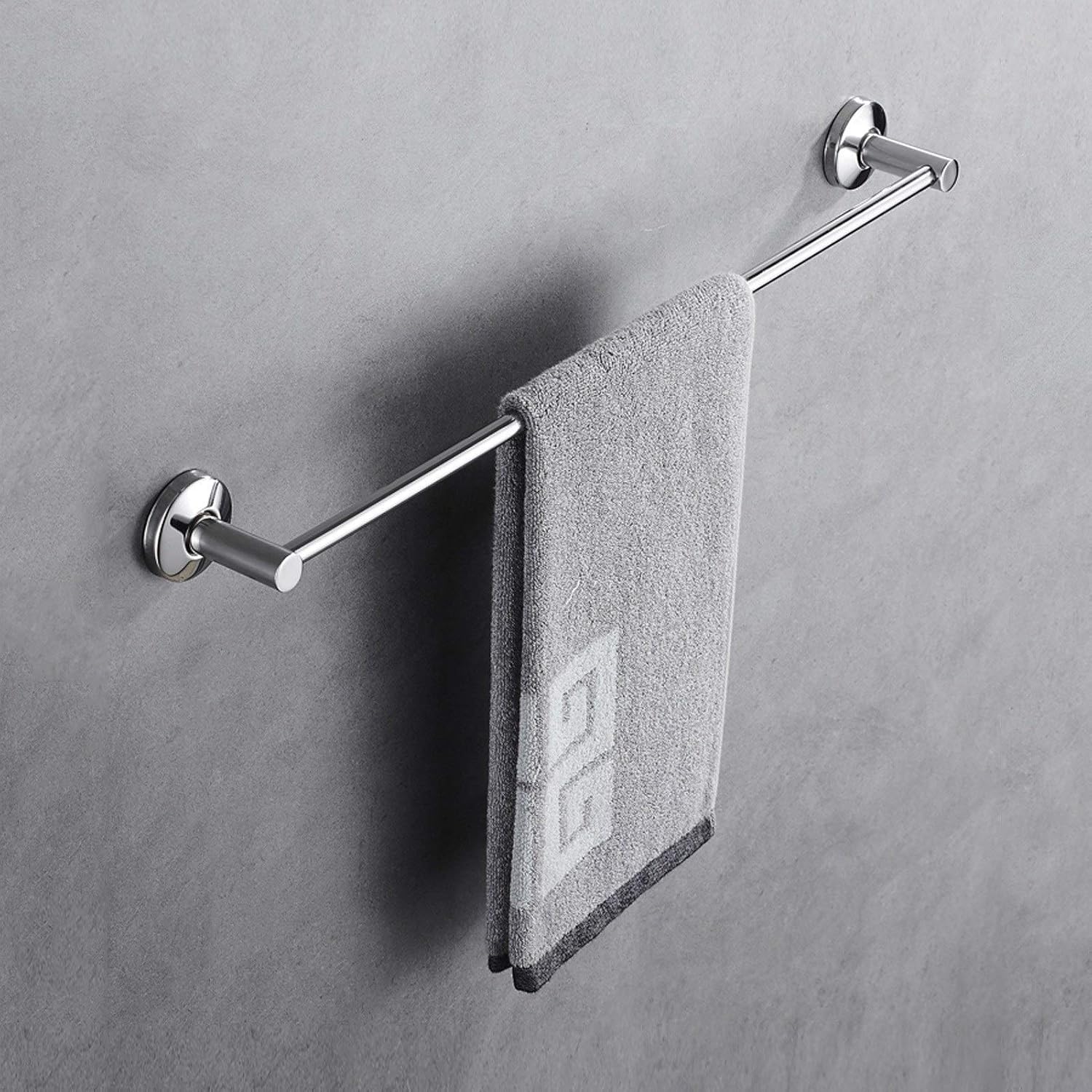 Round Towel Rail Bar for Bathroom Stainless Brushed Finish Single