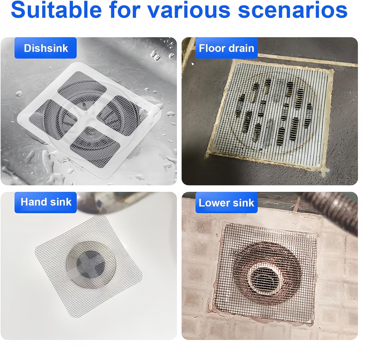 Kleeblatt 50pc Disposable Drain Covers for Shower and Bathtub