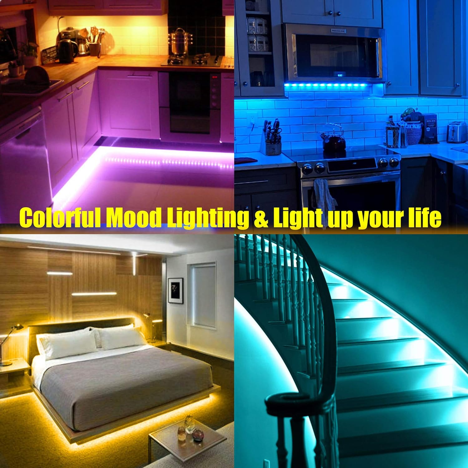 Maylit 10 PCS Smart RGB Under Cabinet Lights Kit
