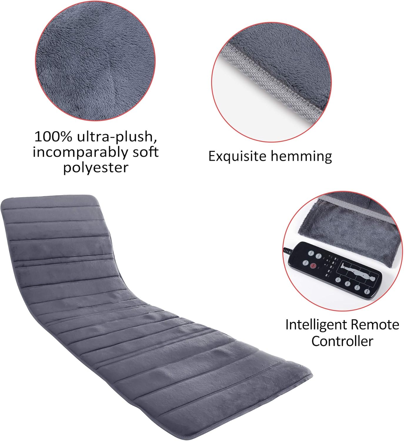 COMFIER Heated Massage Mat with 10 Motors Heat