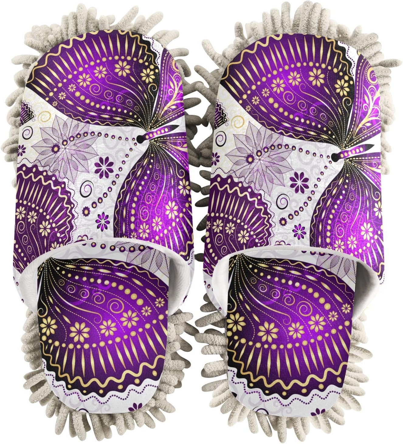 Sinestour Butterflies Mop Slippers for Floor Cleaning