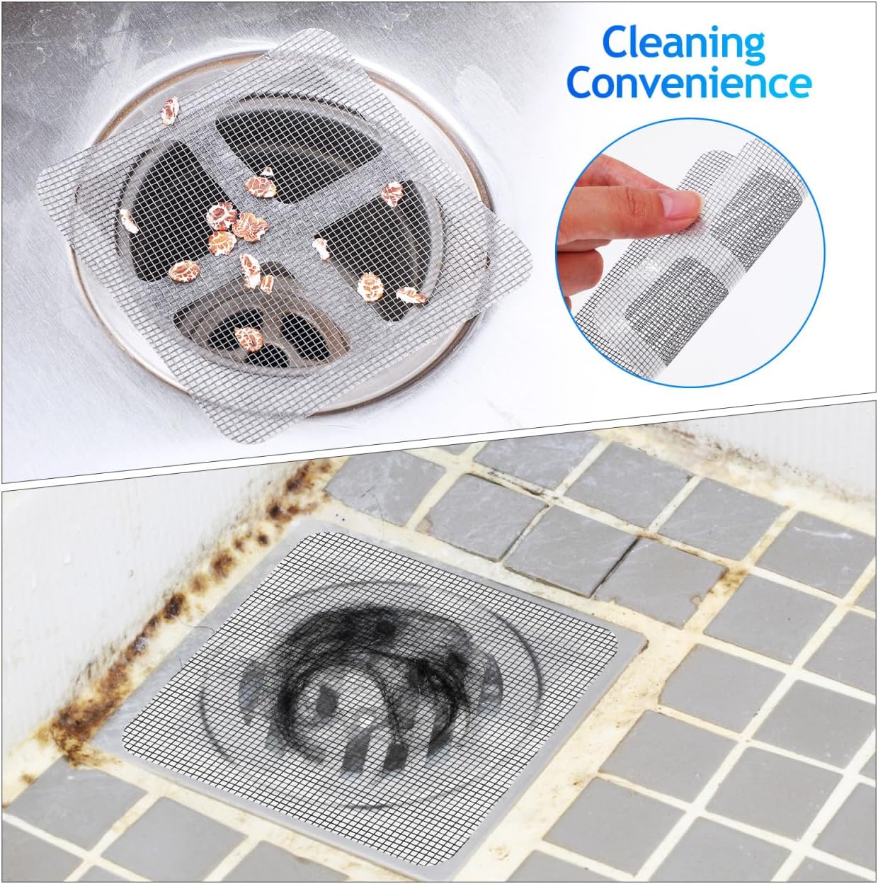 Hemobllo 40pcs Disposable Shower Drain Covers - Hair Catcher for Bathroom Kitchen Sink