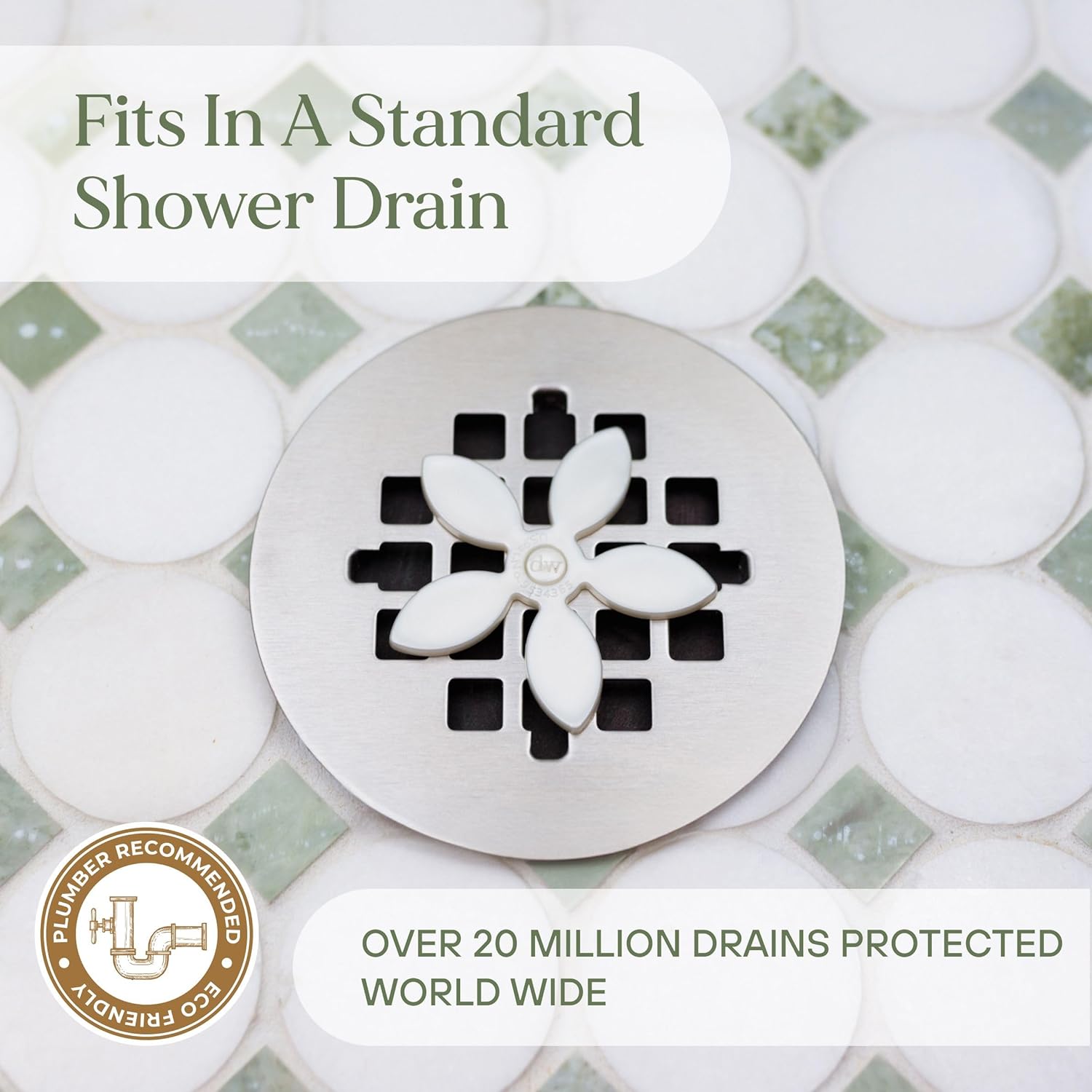 DrainWig Hair Stopper 12-Pack for Showers Sinks and Bathtubs