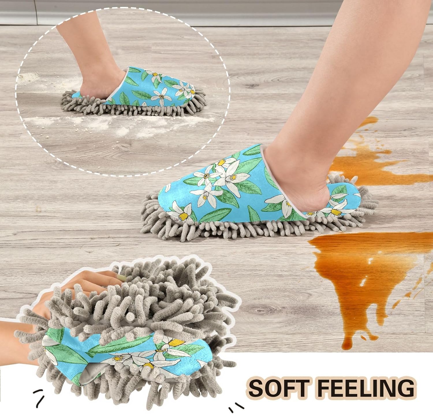 Kigai Microfiber Slippers with Floral Spring Pattern