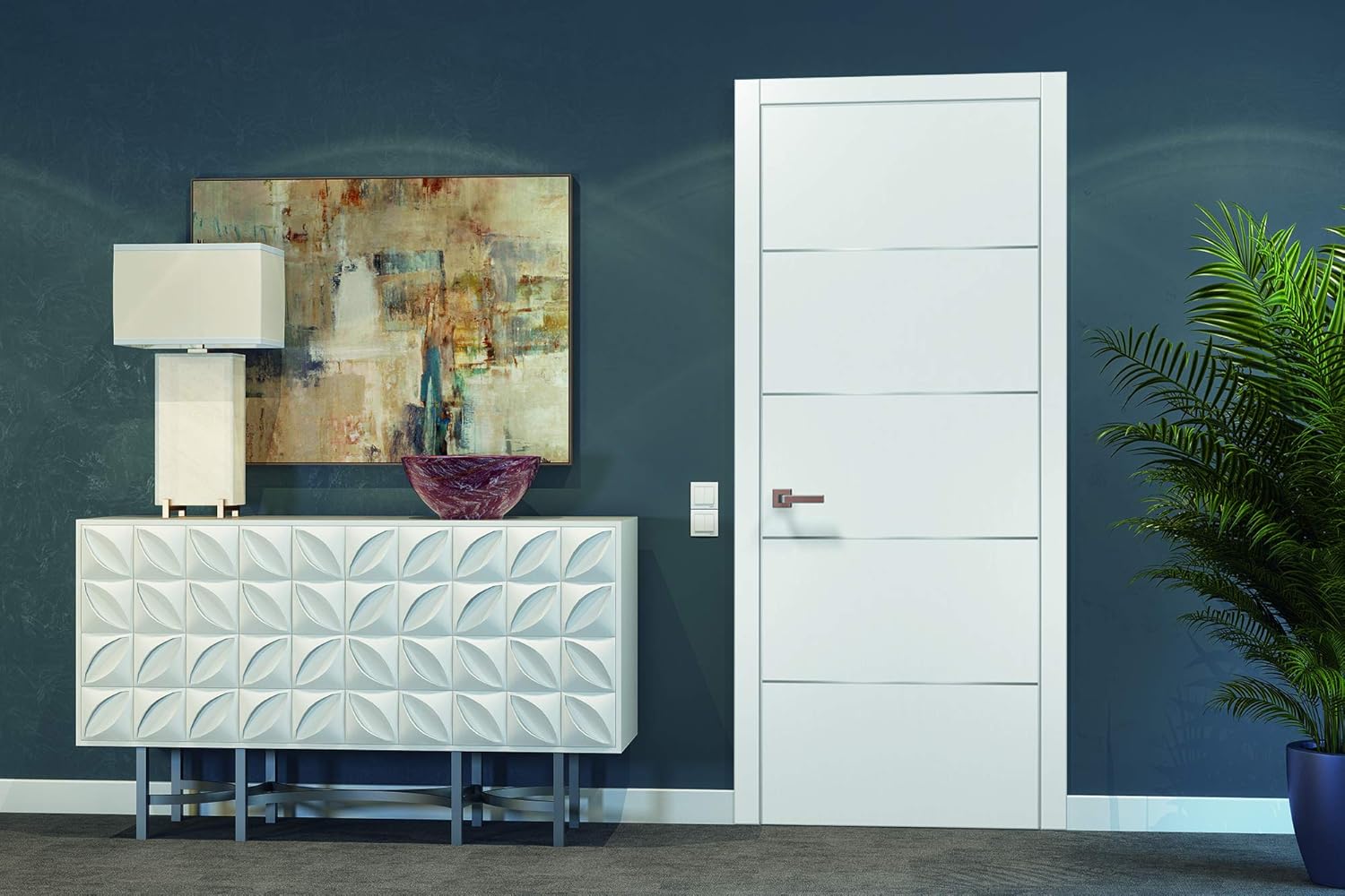 SARTODOORS - 36x96 Solid Core White Door with Hardware